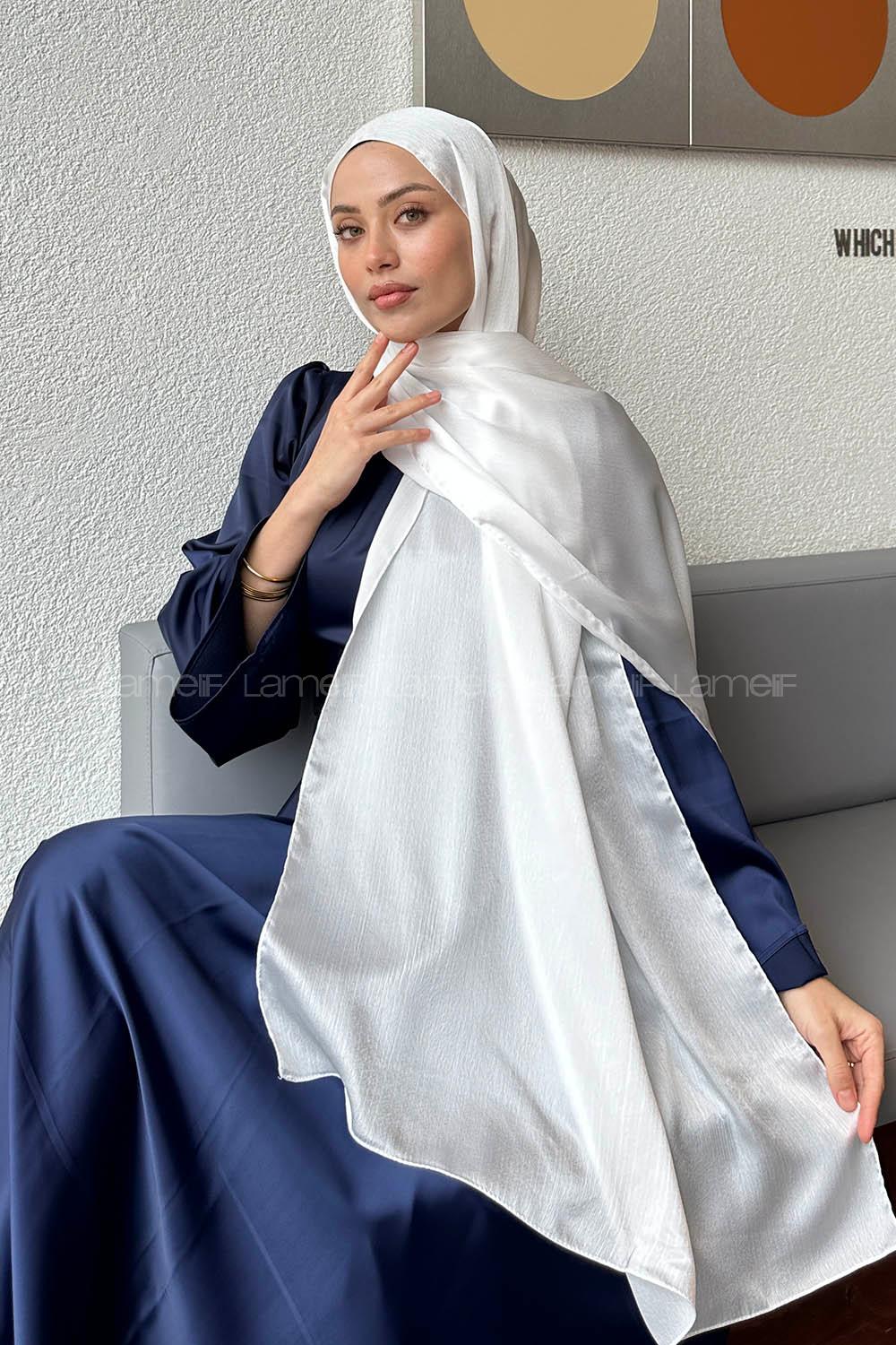 Lamelif Janjan Şal Kırık Beyaz