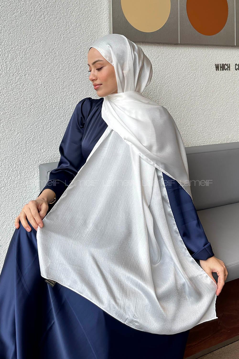 Lamelif Janjan Şal Kırık Beyaz