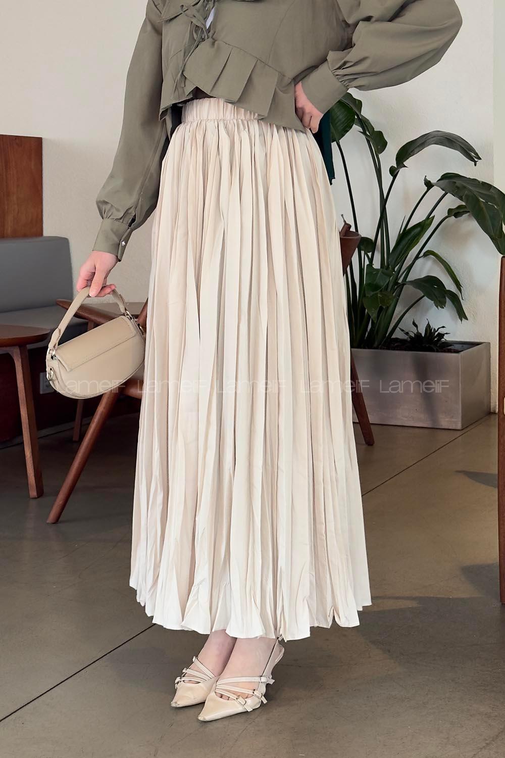 Lamelif Kraşlı Tesettür Etek Taş