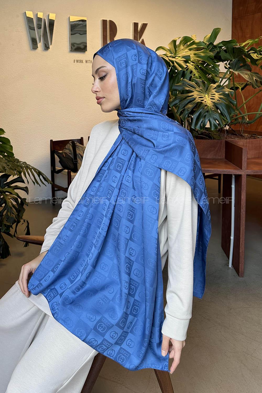 Lamelif GG Desen Jakar Serisi Şal İndigo