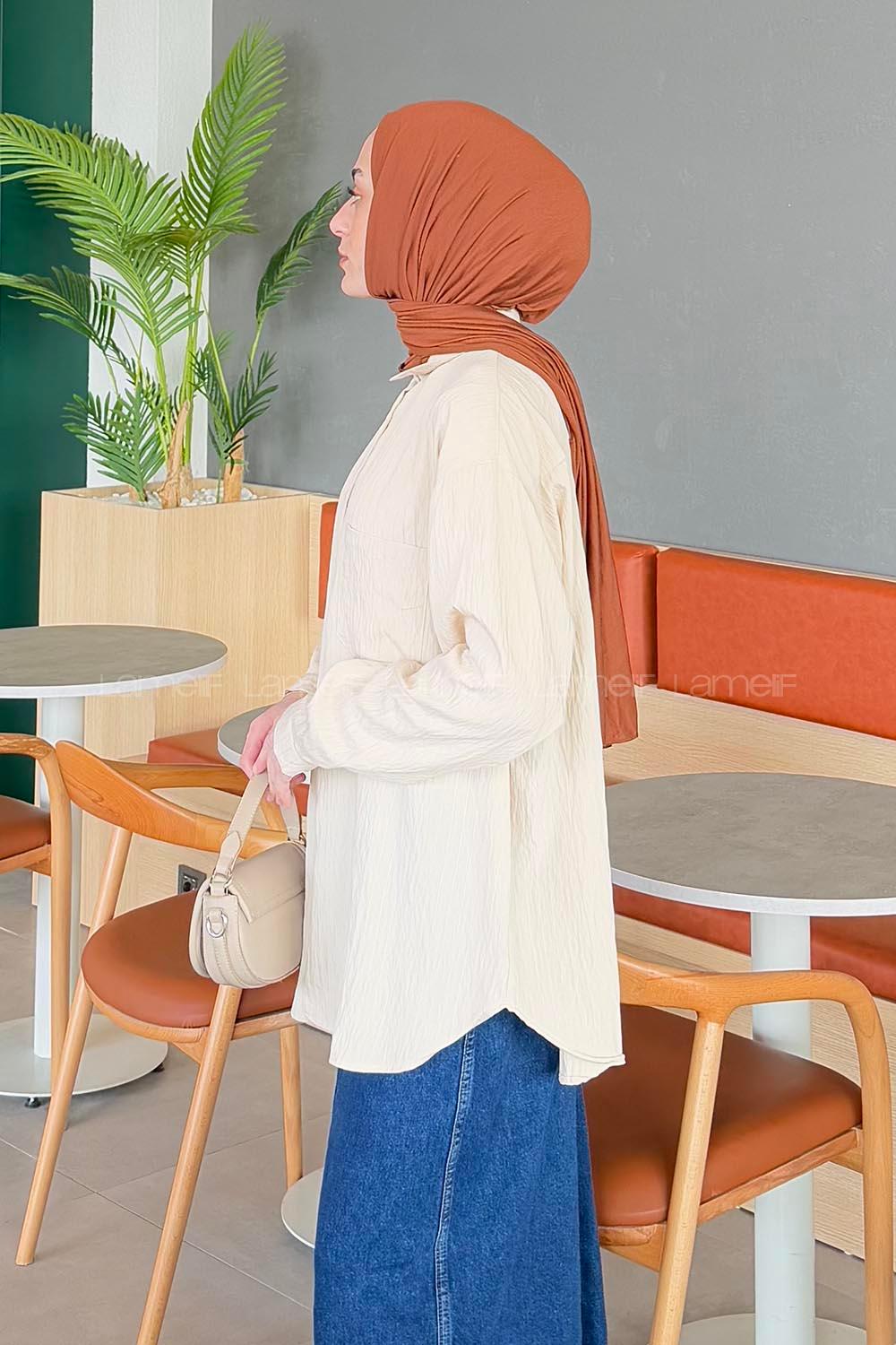 Lamelif Paris Tesettür Gömlek Bej