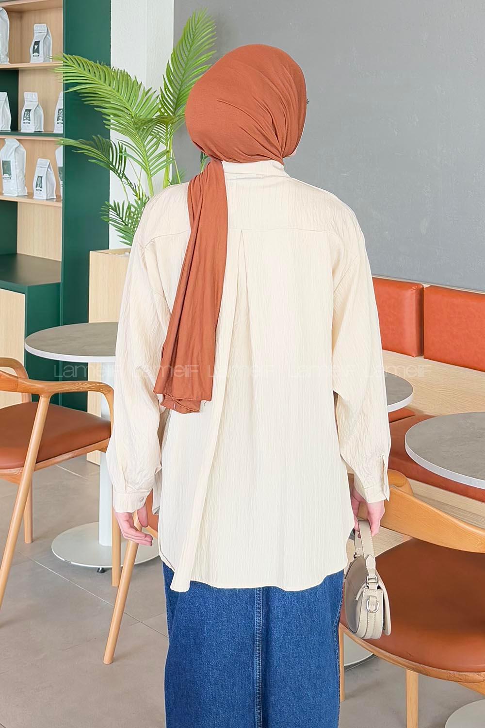 Lamelif Paris Tesettür Gömlek Bej