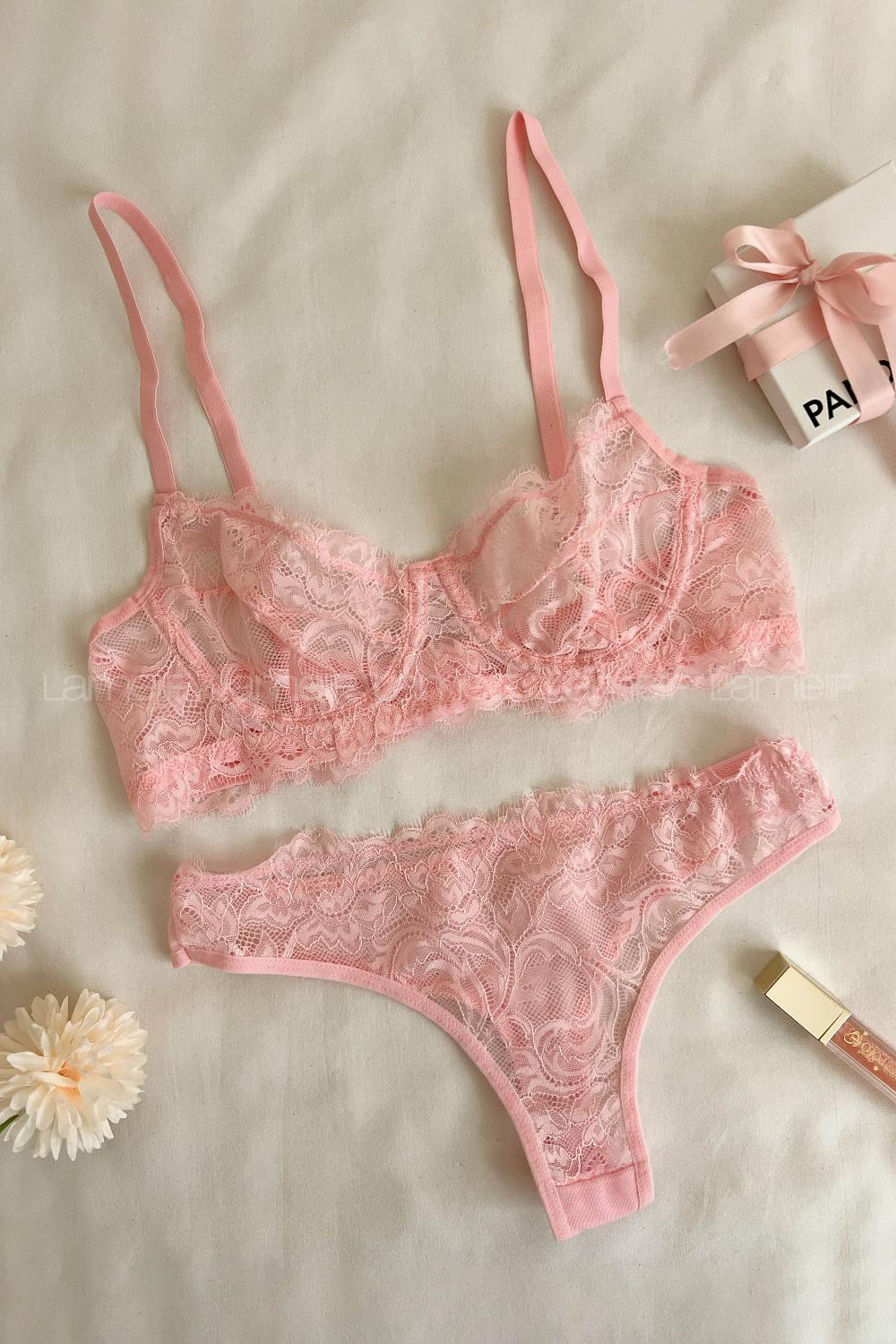 Lamelif Dantel Bralet Takım Desteksiz