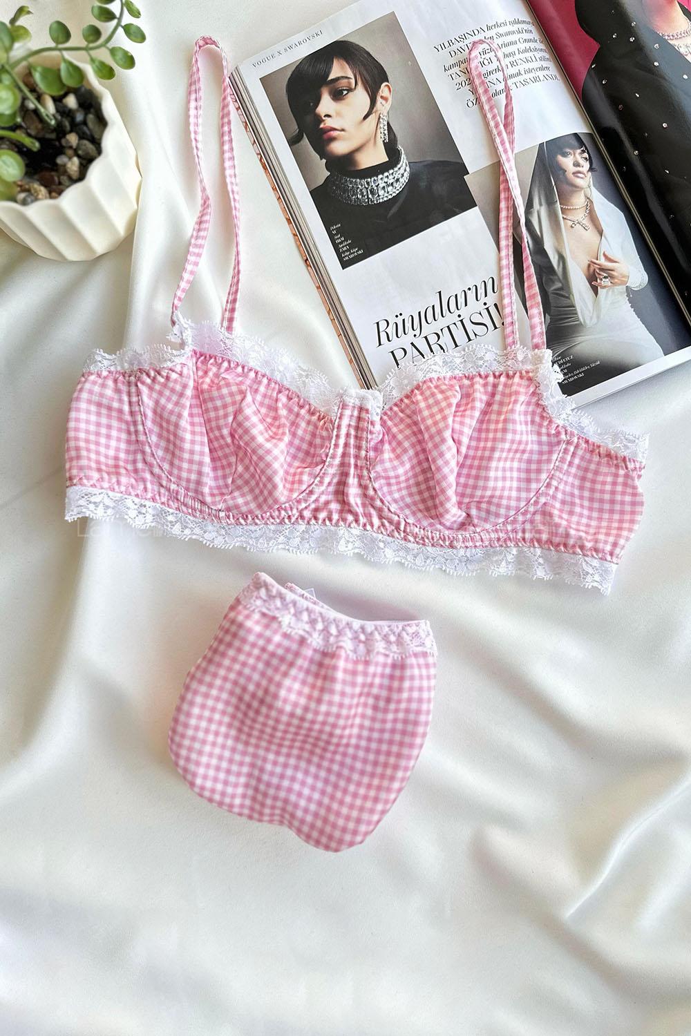 Lamelif Jasmin Dantelli Saten Takım