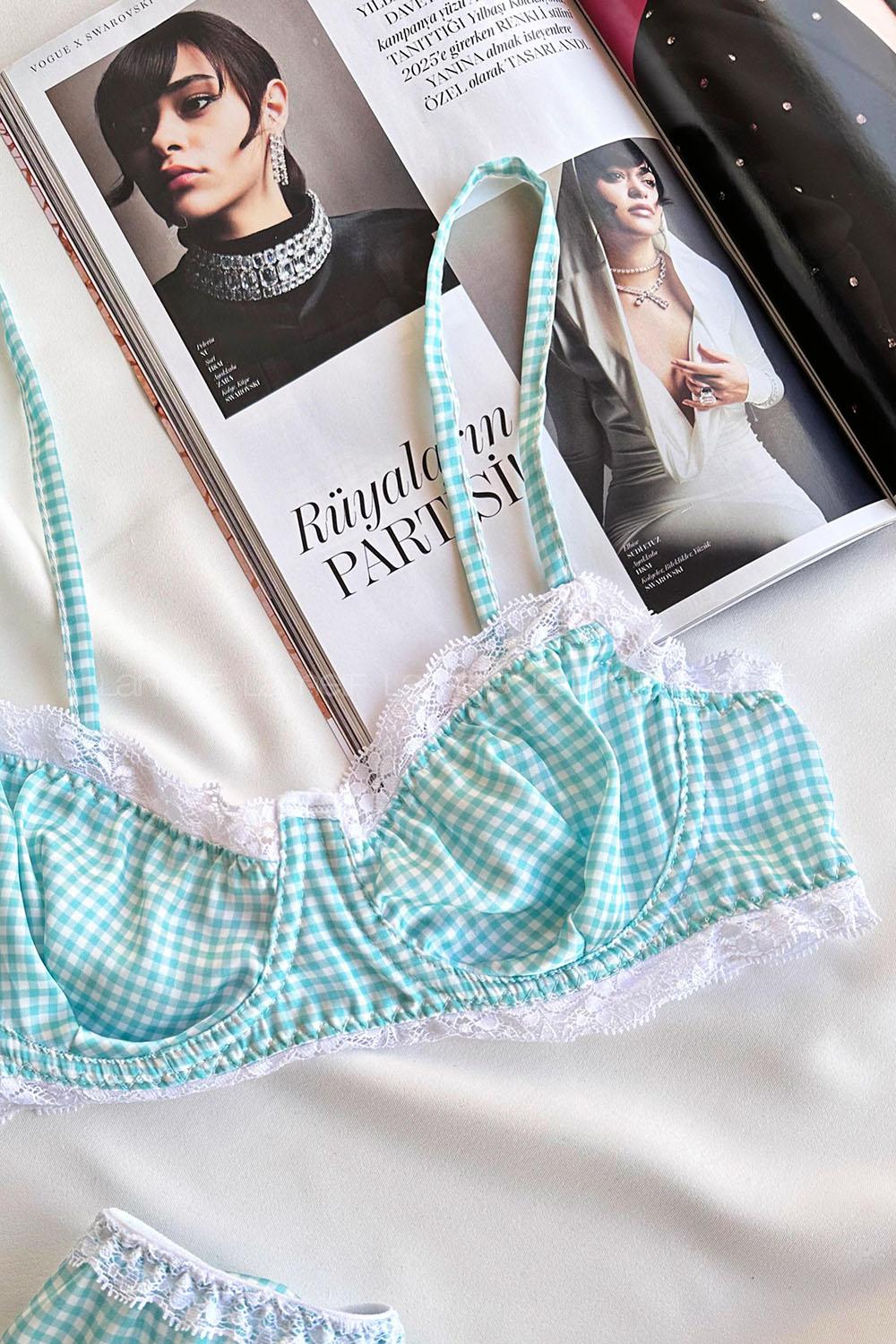 Lamelif Jasmin Dantelli Saten Takım