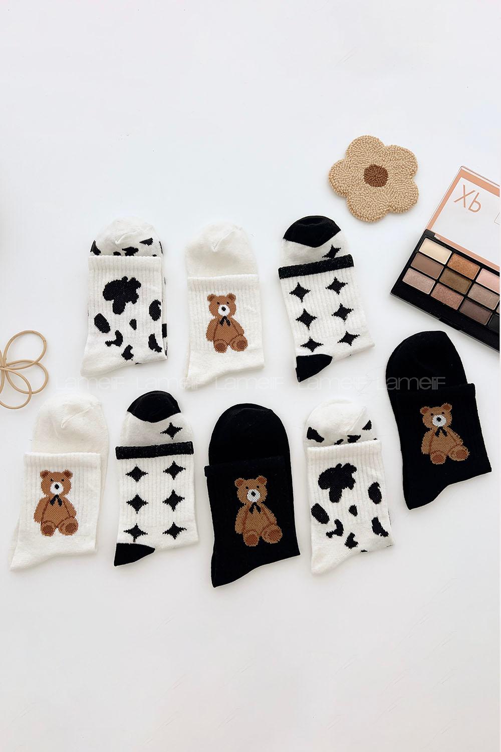 Lamelif 4lü Ayıcık Kolej Çorap