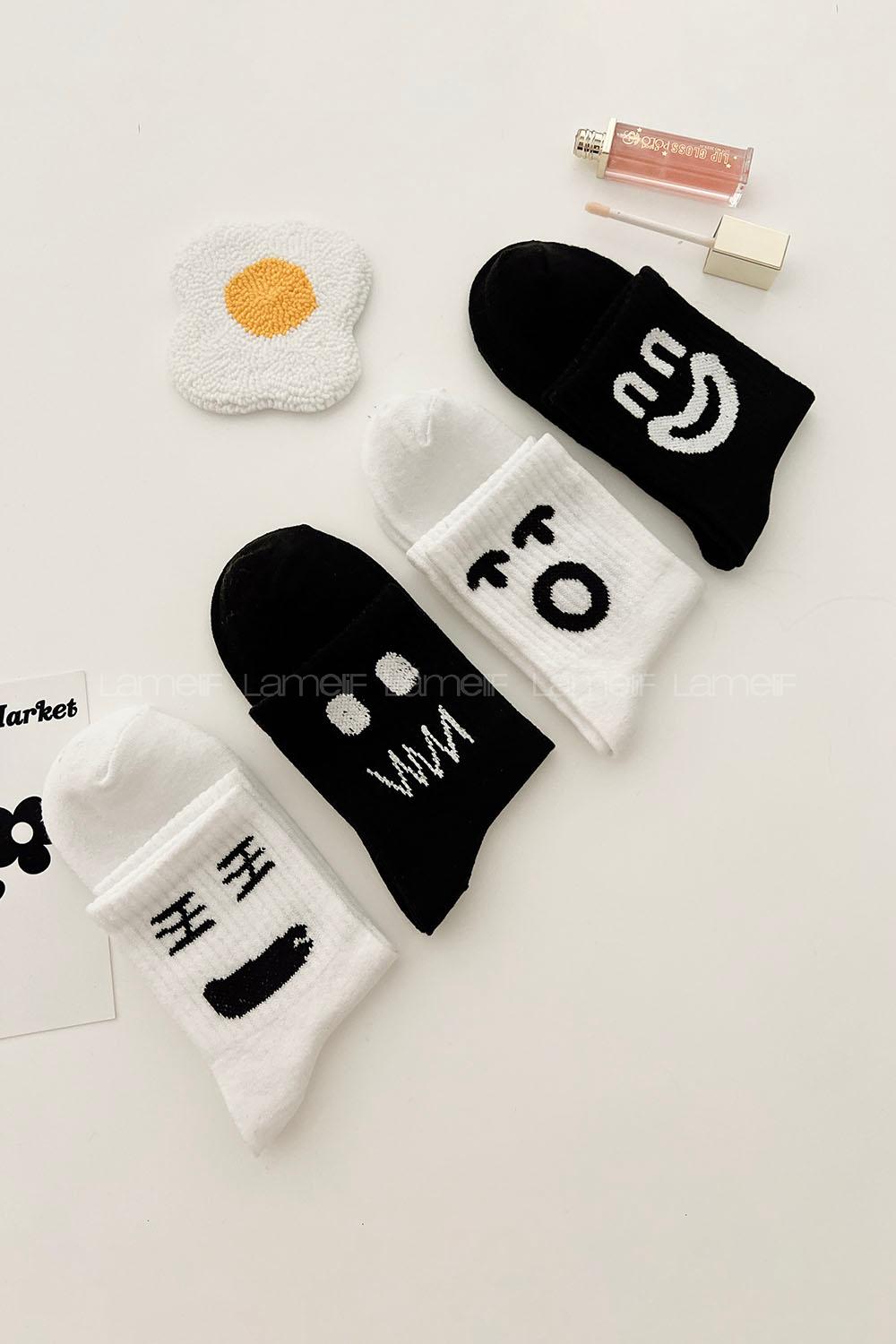 Lamelif 4lü Emoji Kolej Çorap