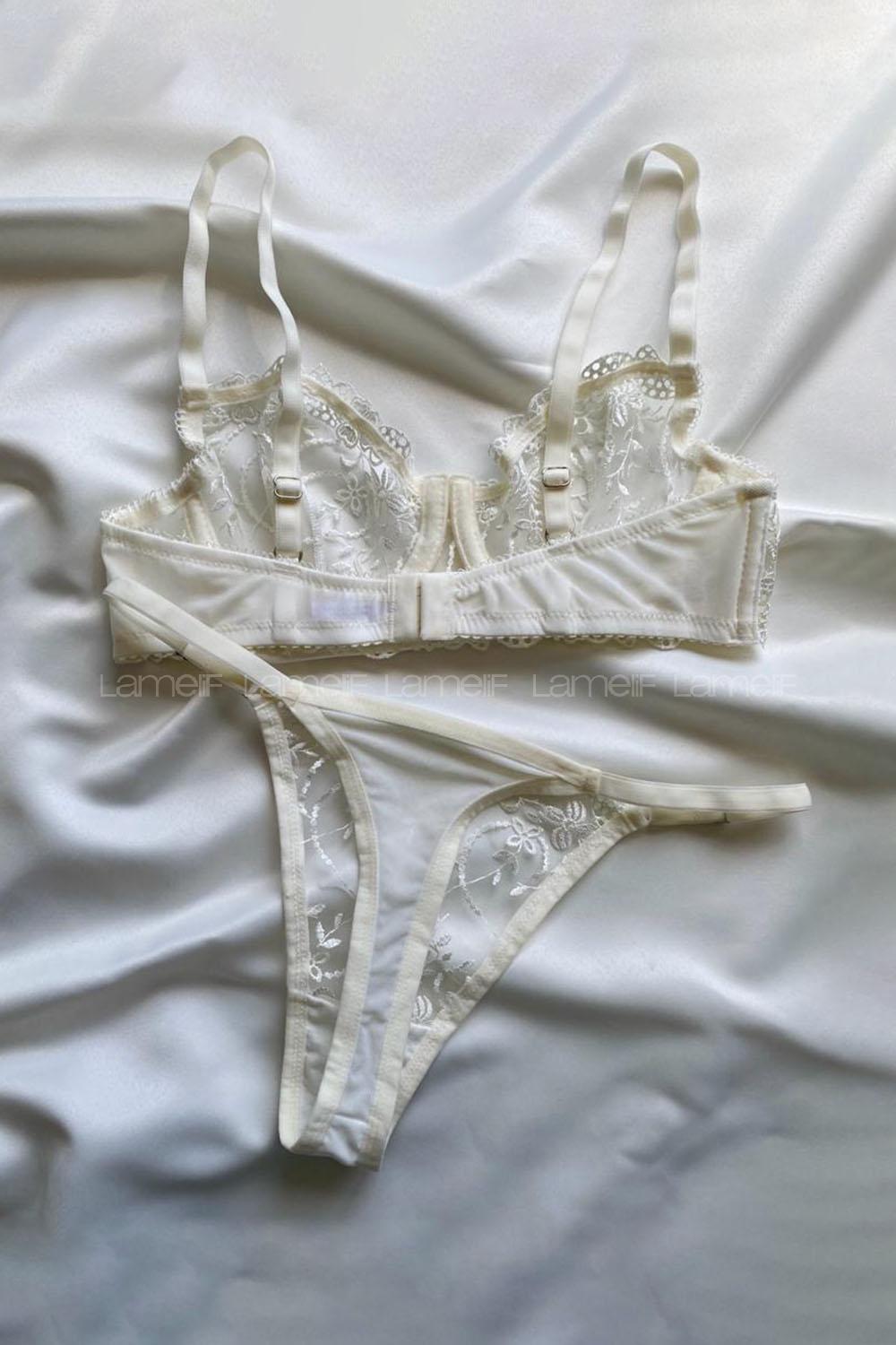 White Cotton Fabric Underwire Support 