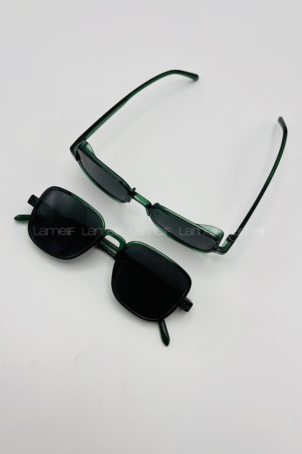 Lamelif Dore Yeşil Çerçeve Siyah Güneş Gözlüğü