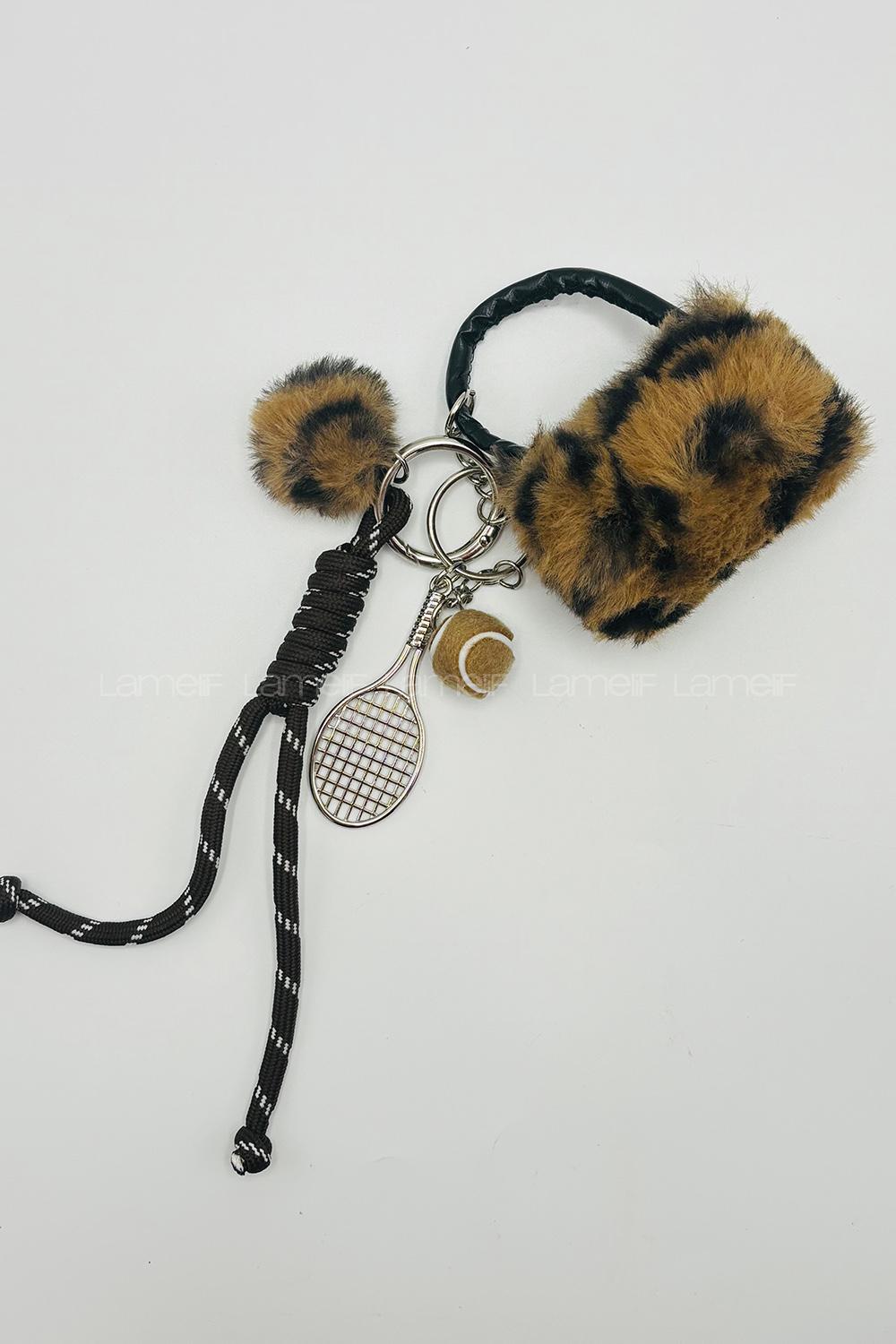 Lamelif Leoparlı Peluş Çanta Charmı