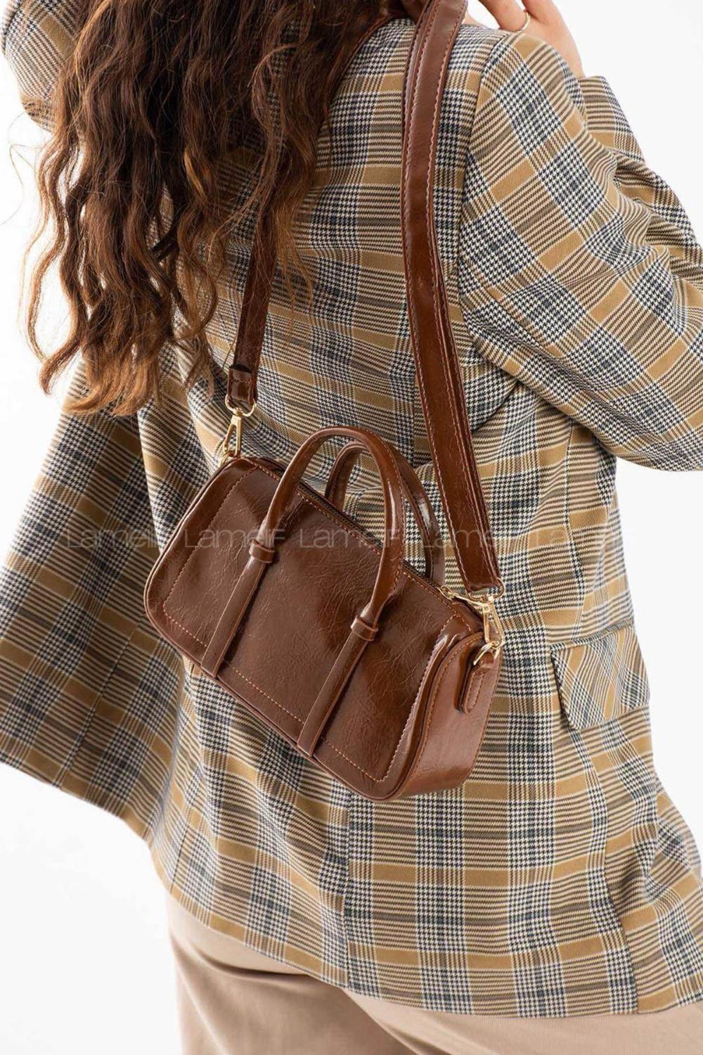 Lamelif Jessy Model Deri Kadın El Ve Omuz Çantası Taba