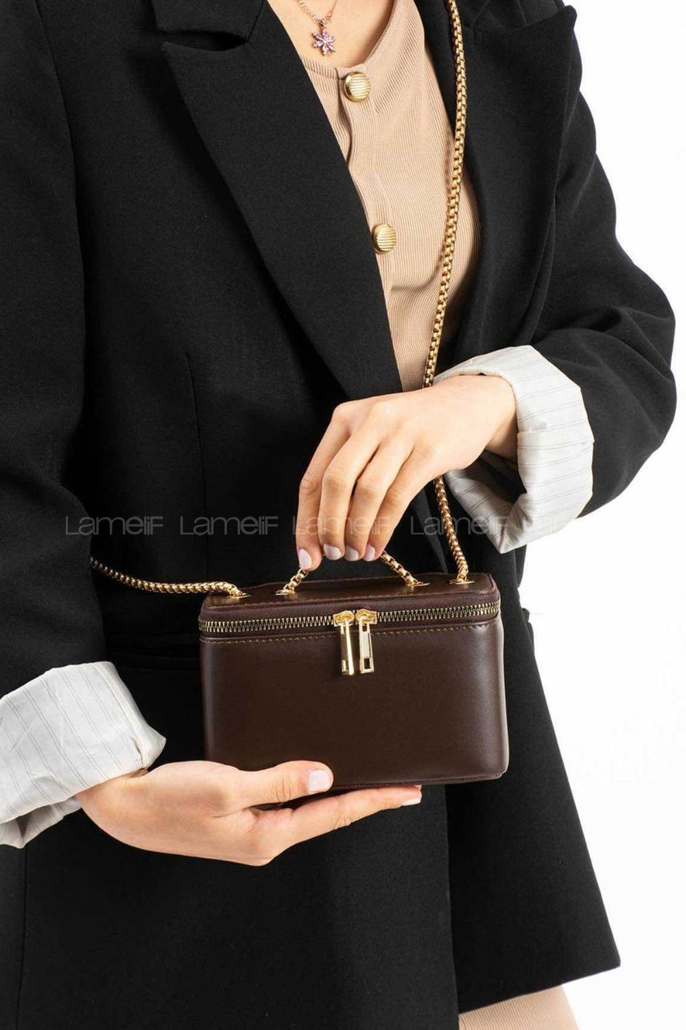 Lamelif Roxy Model Kadın El Ve Omuz Çantası Acı Kahve