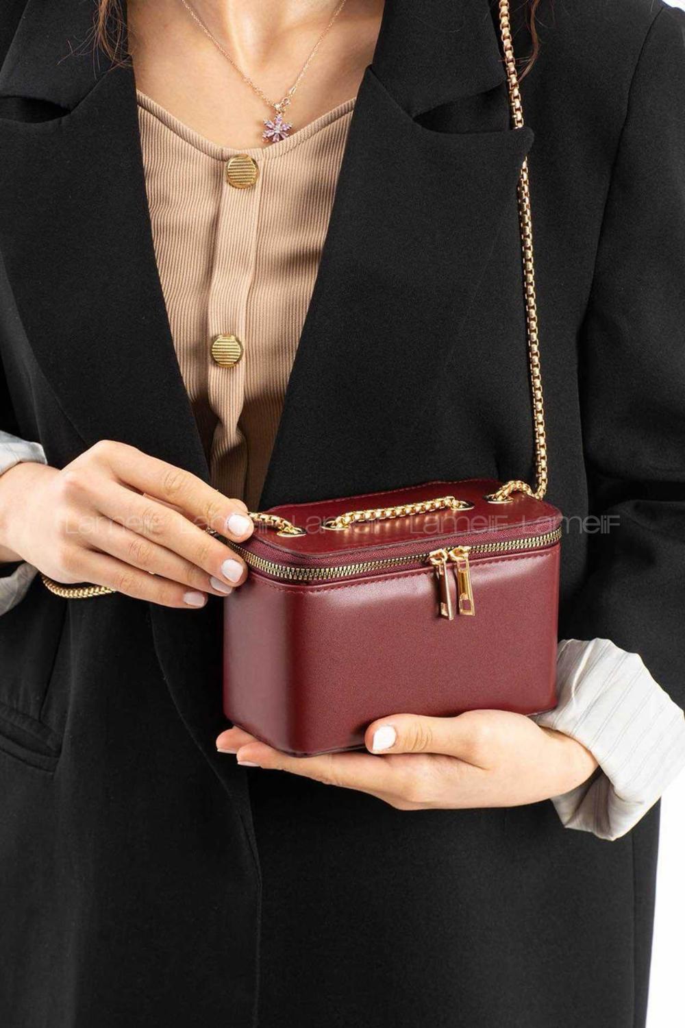 Lamelif Roxy Model Kadın El Ve Omuz Çantası Bordo