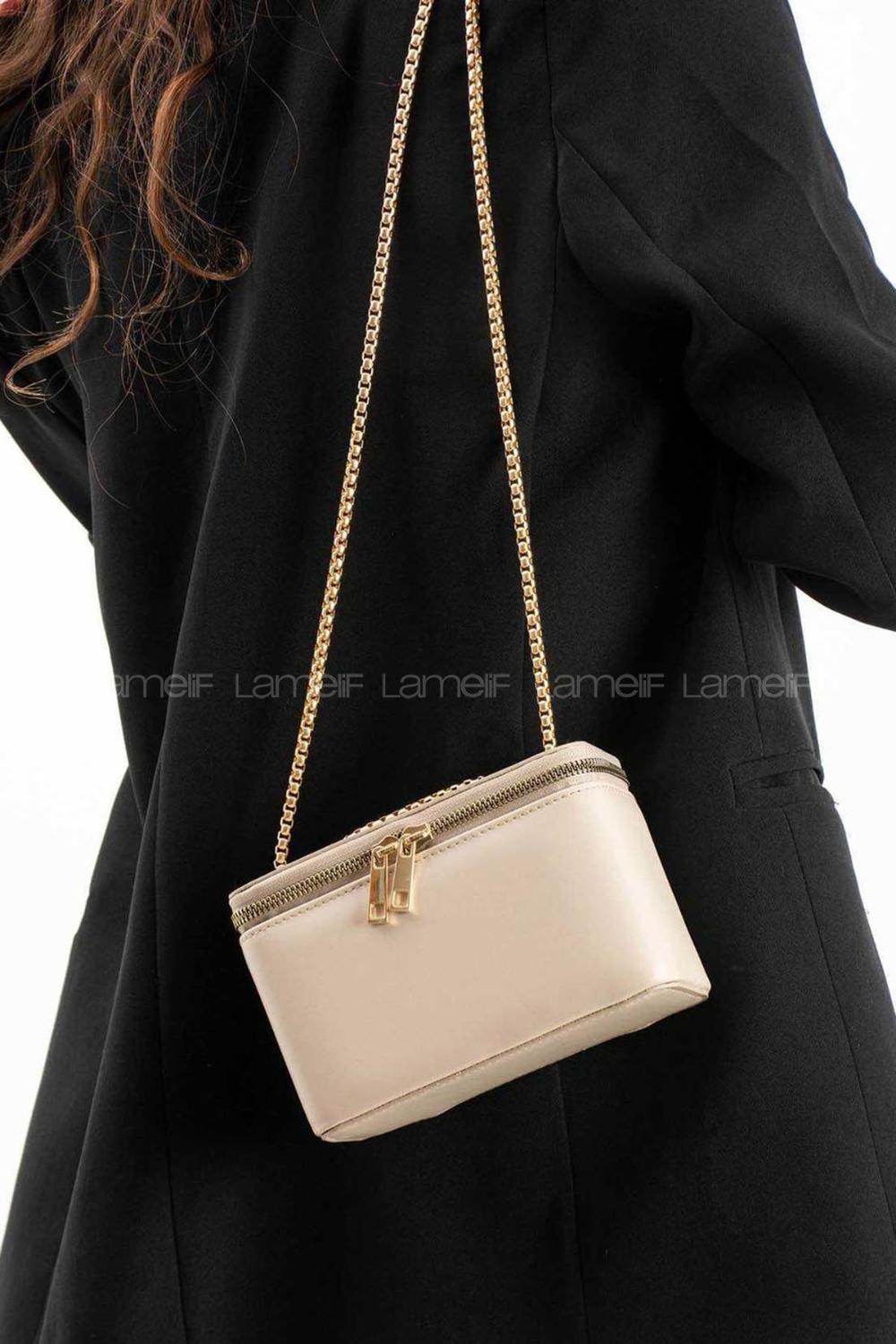 Lamelif Roxy Model Kadın El Ve Omuz Çantası Krem