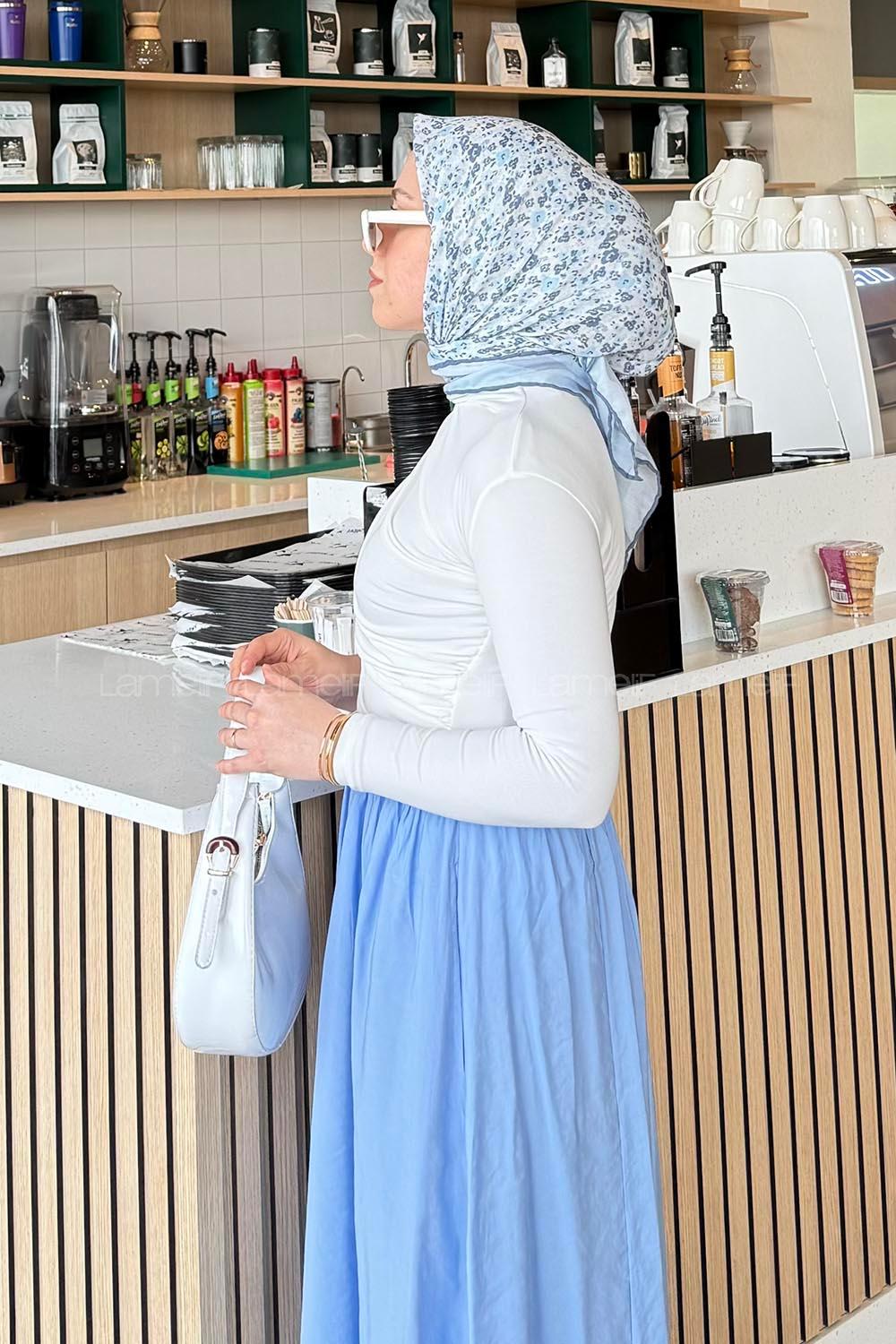 Lamelif Büzgü Detaylı Sandy Body Beyaz