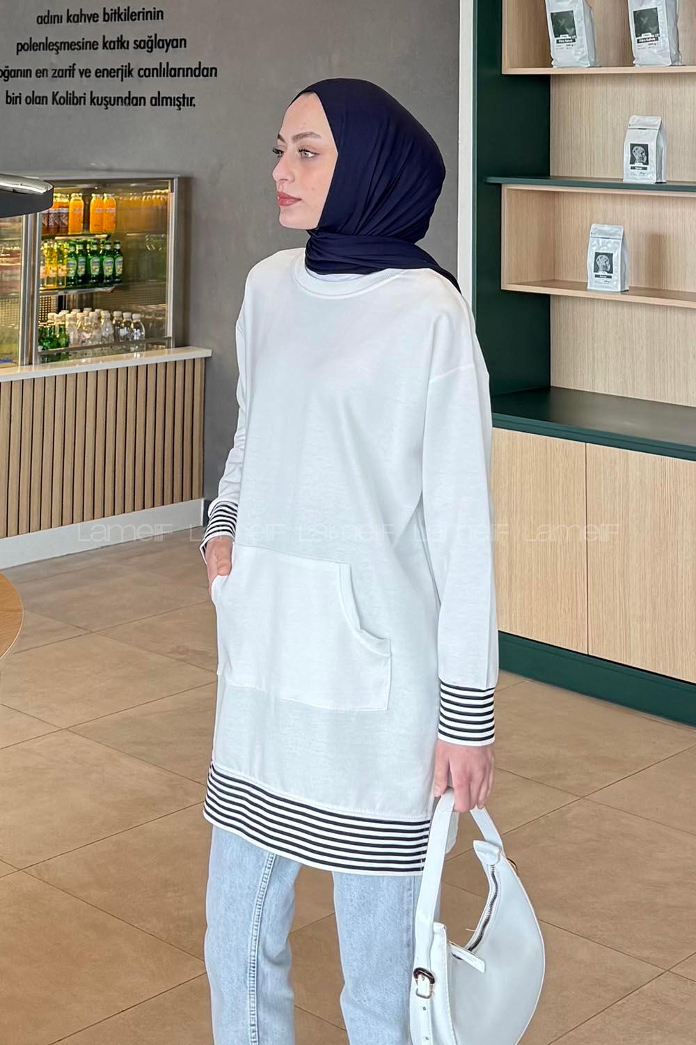 White Crew Neck Long Arm Unprinted Sweatshirt