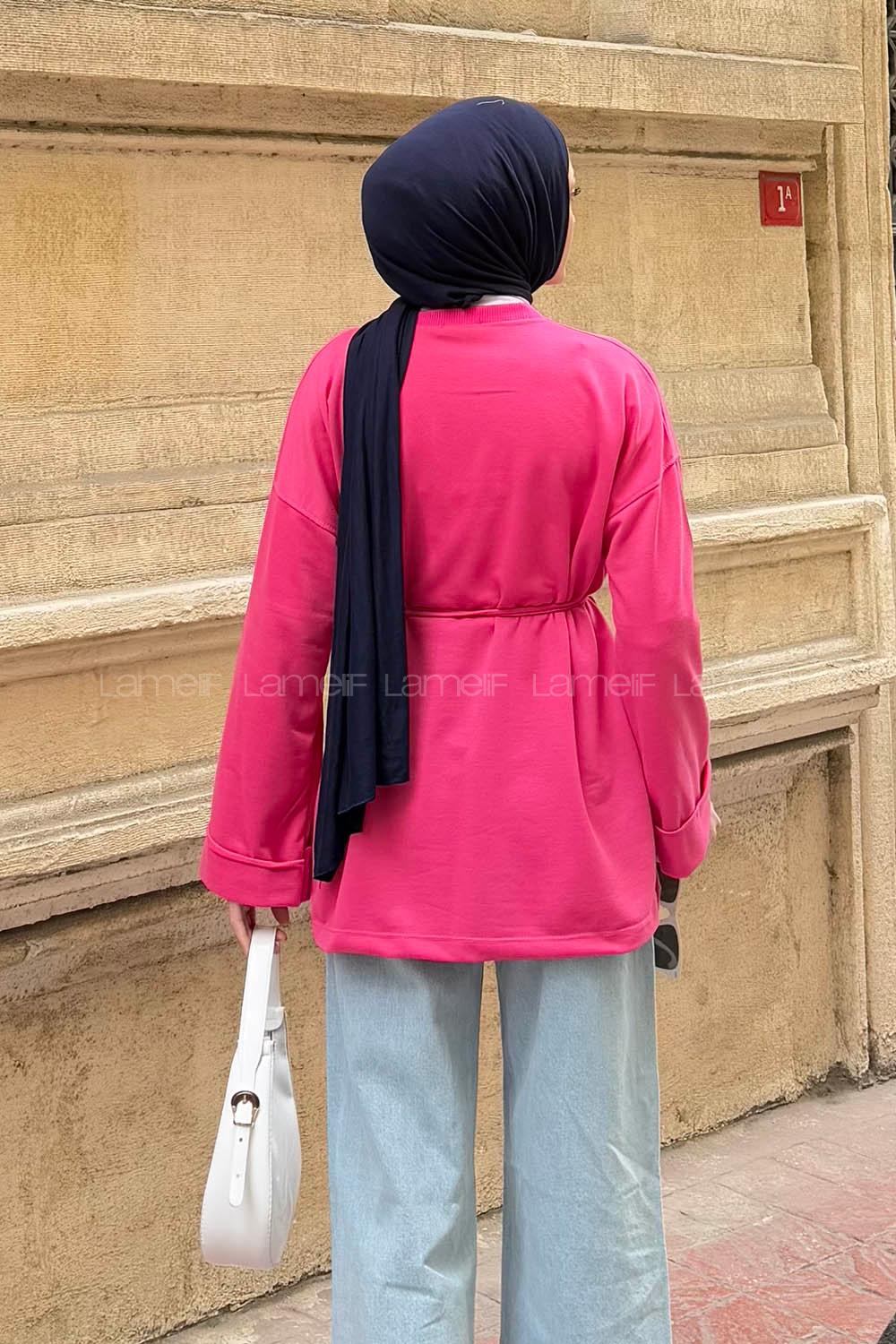 Candy Pink Crew Neck Long Arm Sweatshirt