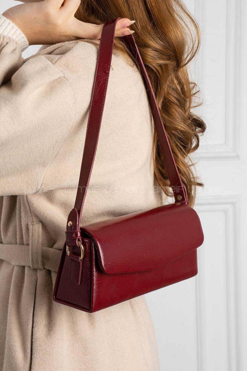 Lamelif Gloria Model Deri Kadın El Ve Omuz Çantası Bordo