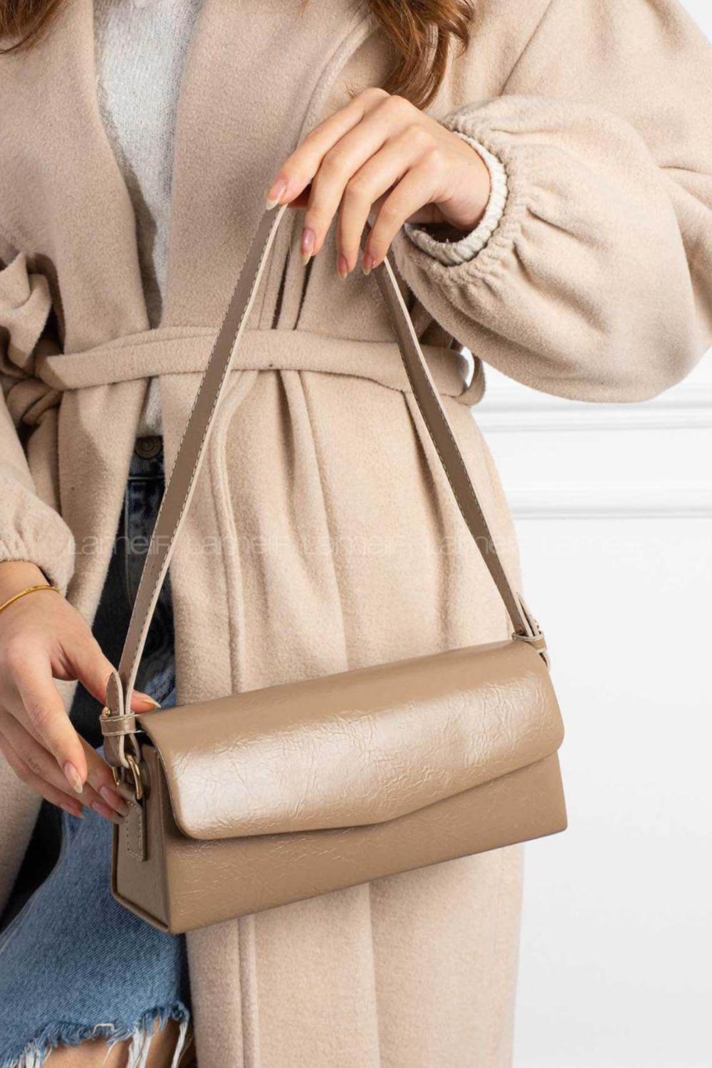 Lamelif Gloria Model Deri Kadın El Ve Omuz Çantası Vizonrengi