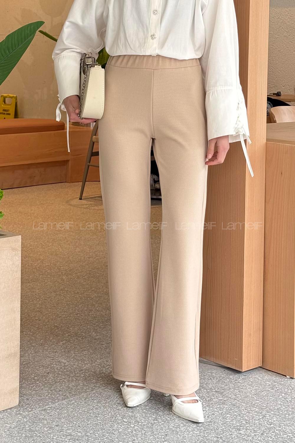 Lamelif Krep Pantolon Bej