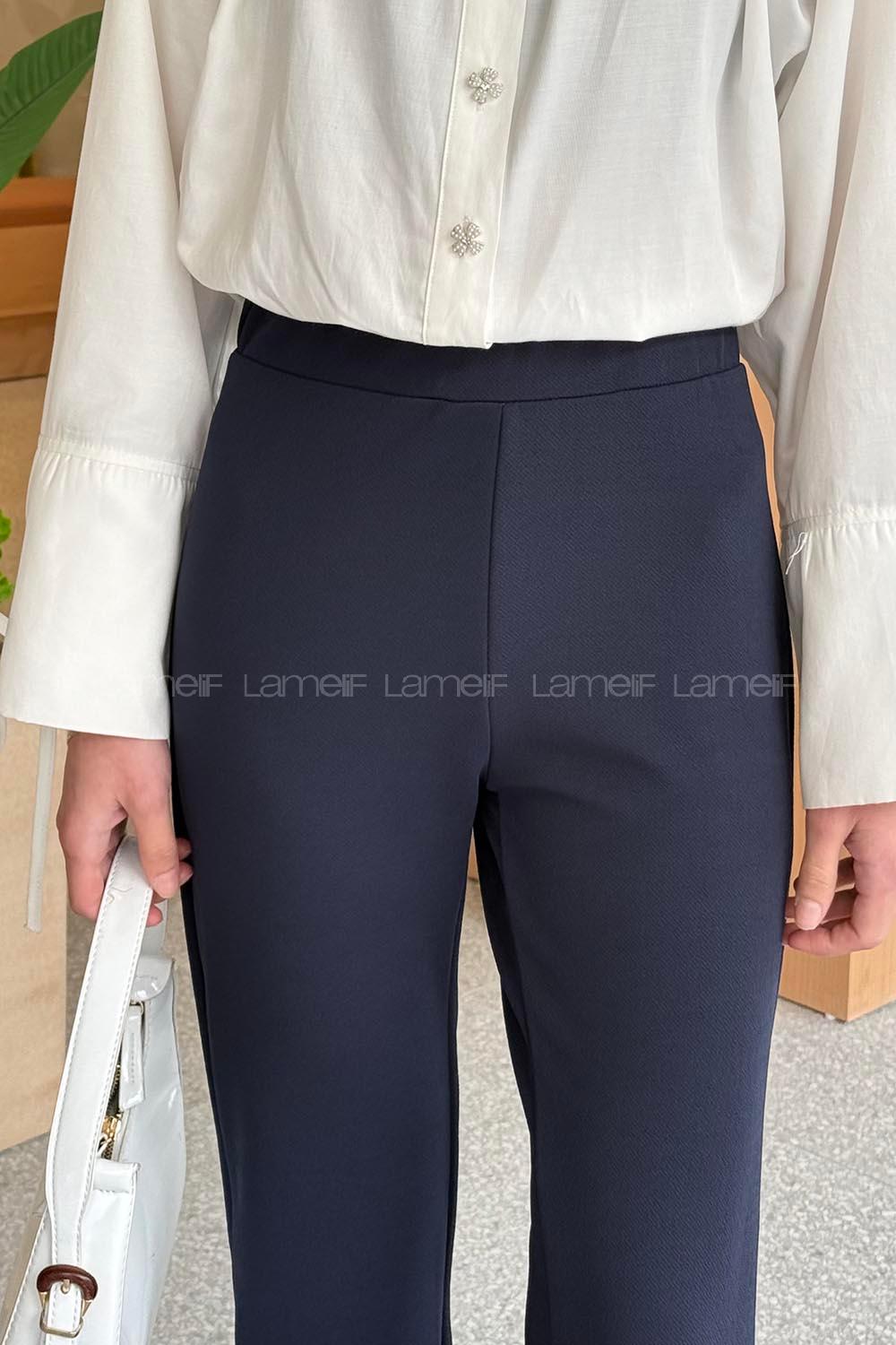 Lamelif Krep Pantolon Lacivert