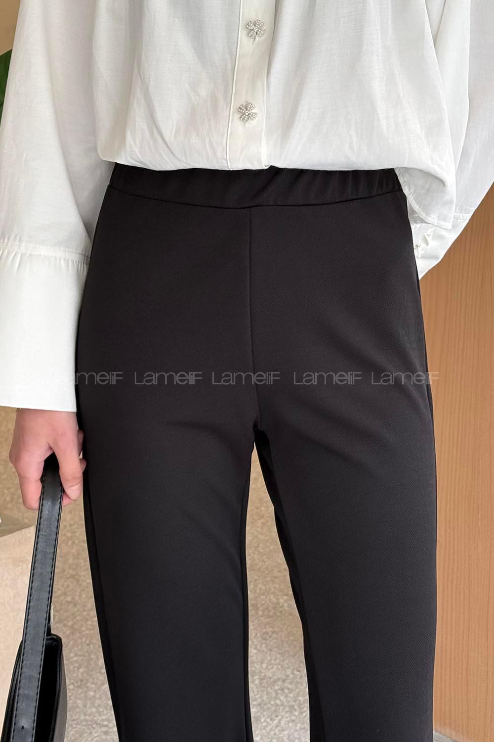 Lamelif Krep Pantolon Siyah