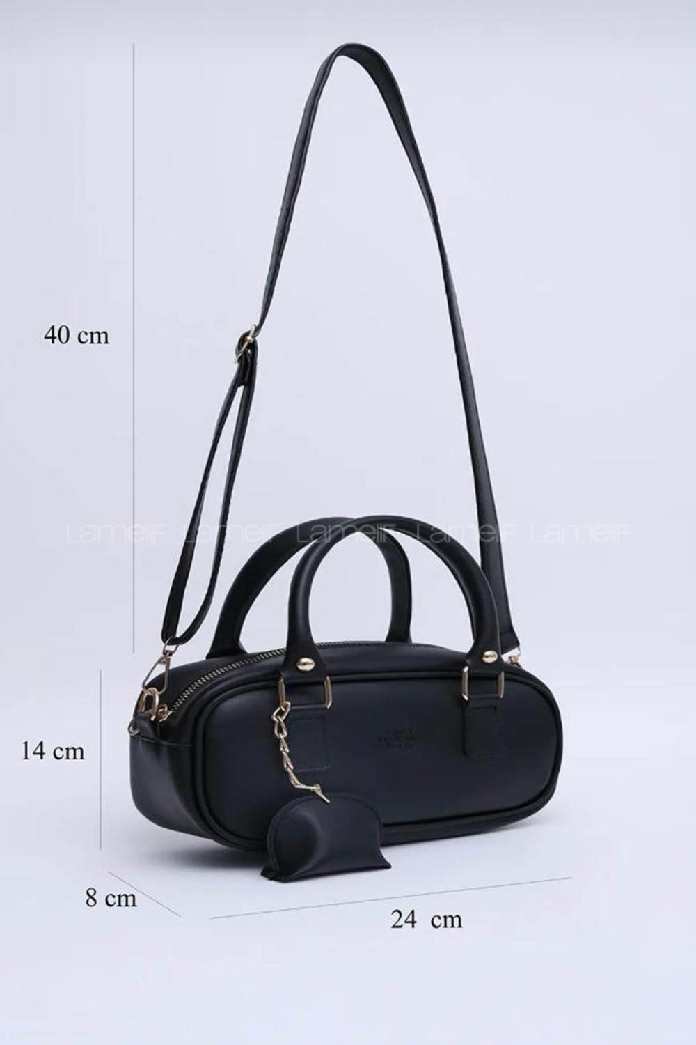 Black Buckle Skin Hand Bag Bag