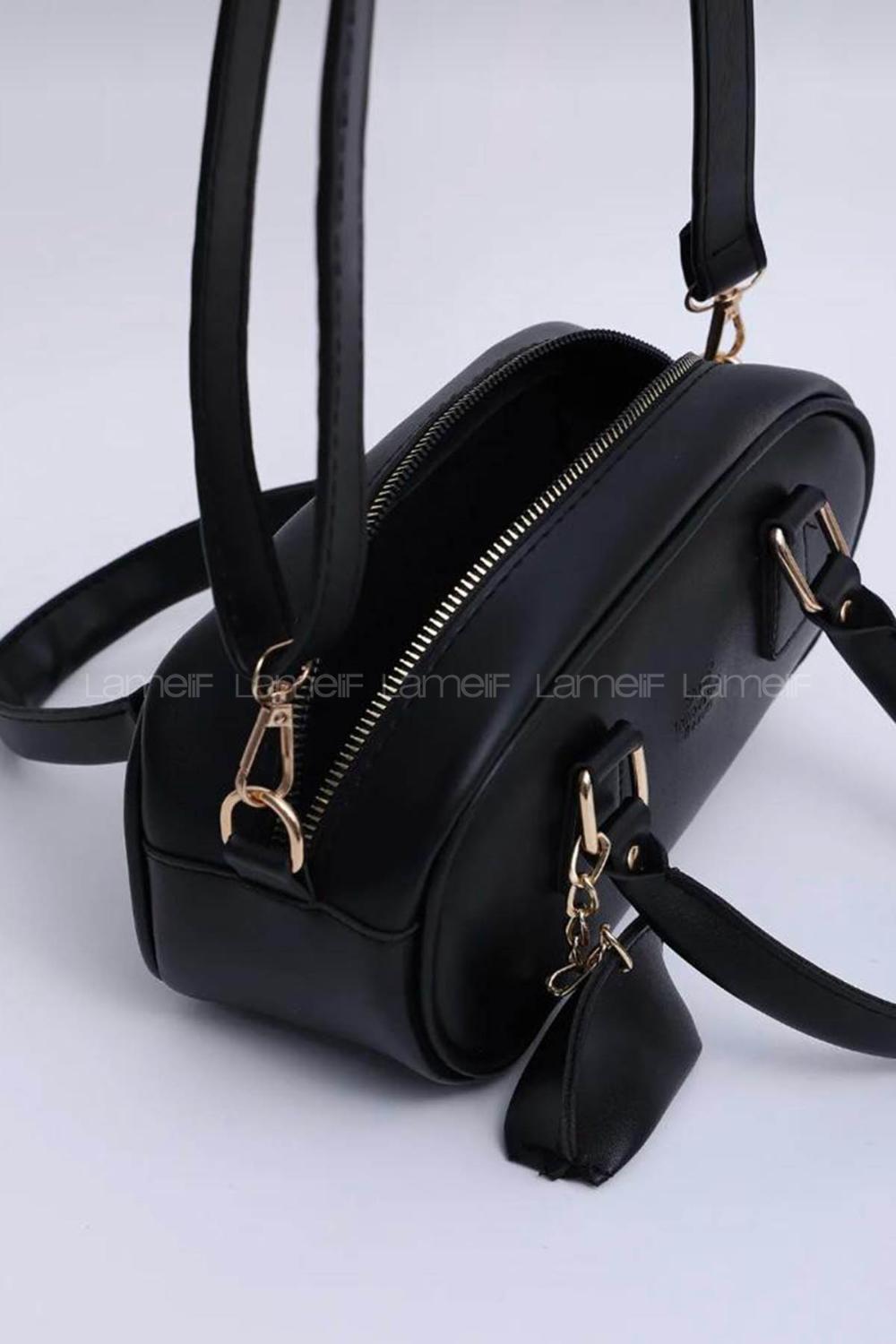 Black Buckle Skin Hand Bag Bag
