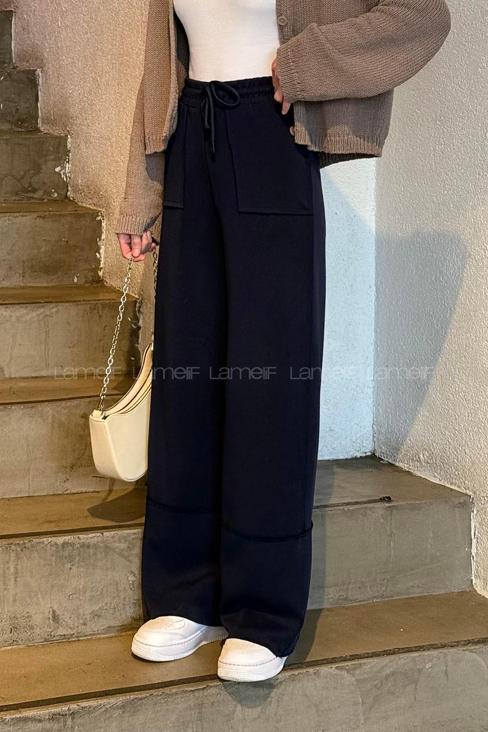 Lamelif Bol Paça Oysho Eşofman Altı Lacivert