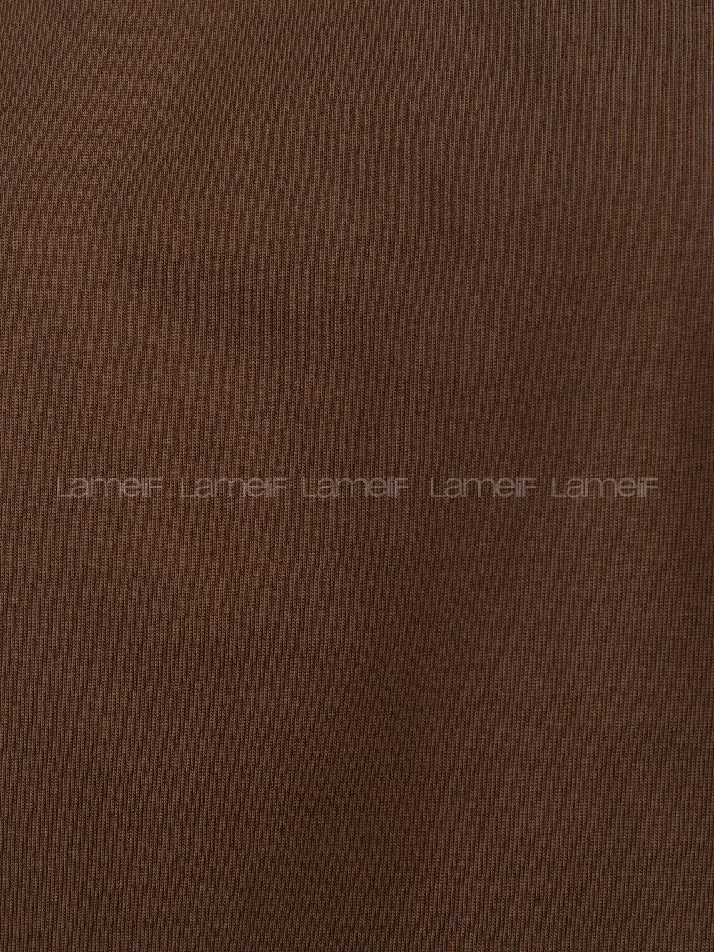 Dark Brown Crew Neck Short Arm Cotton Fabric Unprinted T-shirt