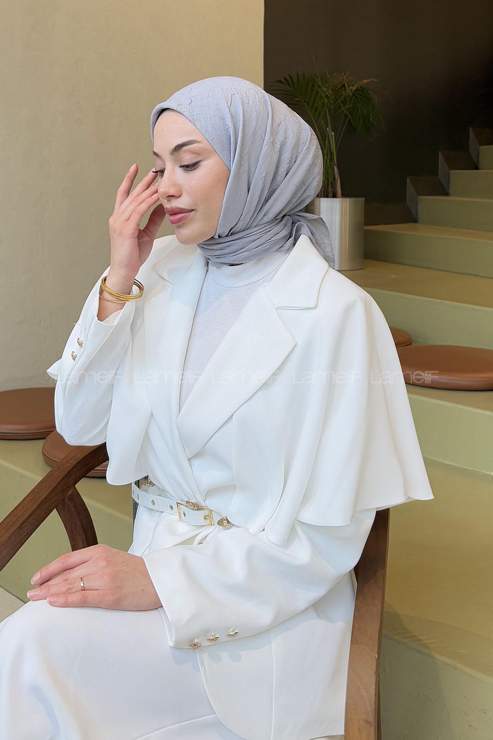 Lamelif Bambu Eşarp Gri