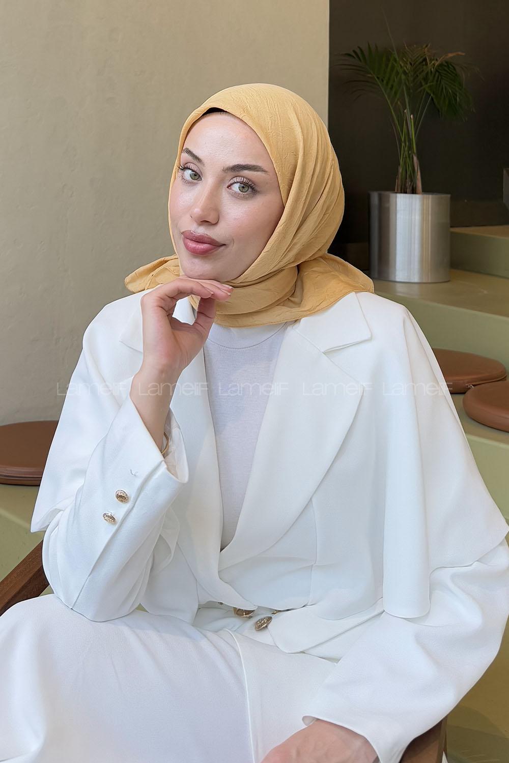 Lamelif Bambu Eşarp Hardal Sarısı