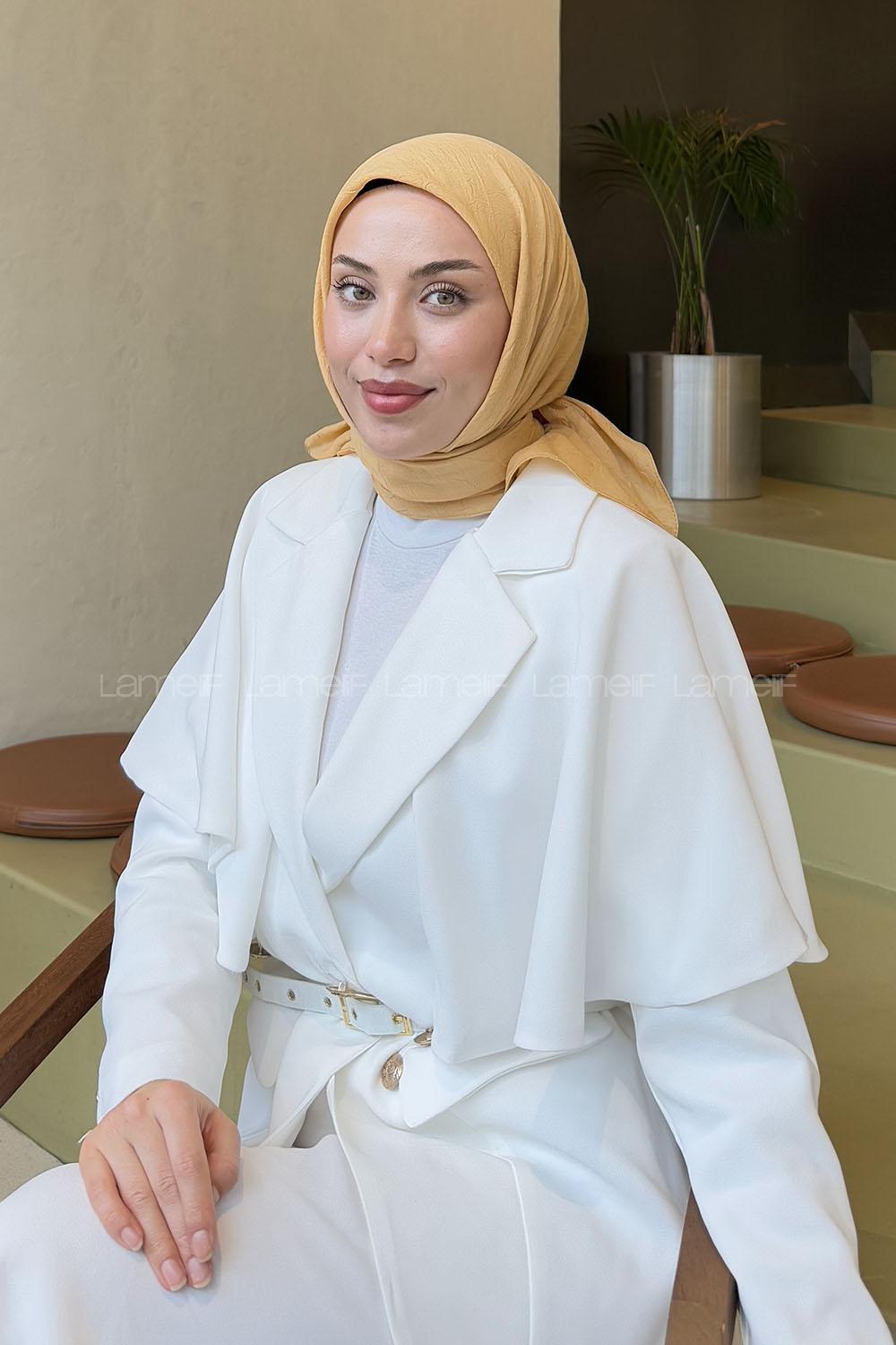 Lamelif Bambu Eşarp Hardal Sarısı