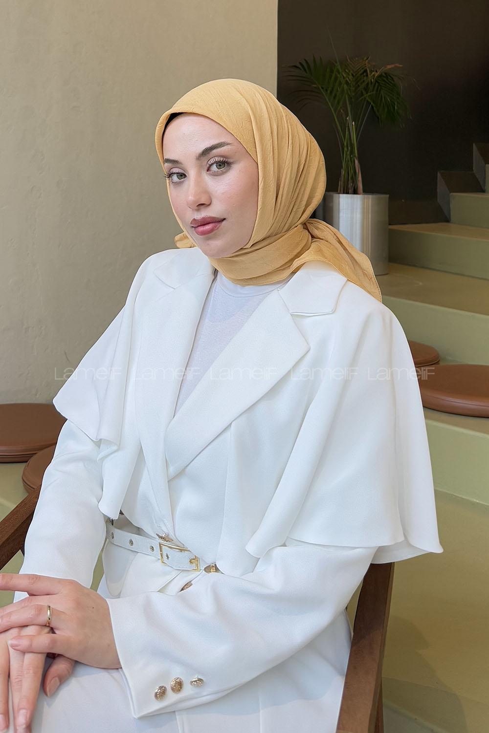 Lamelif Bambu Eşarp Hardal Sarısı