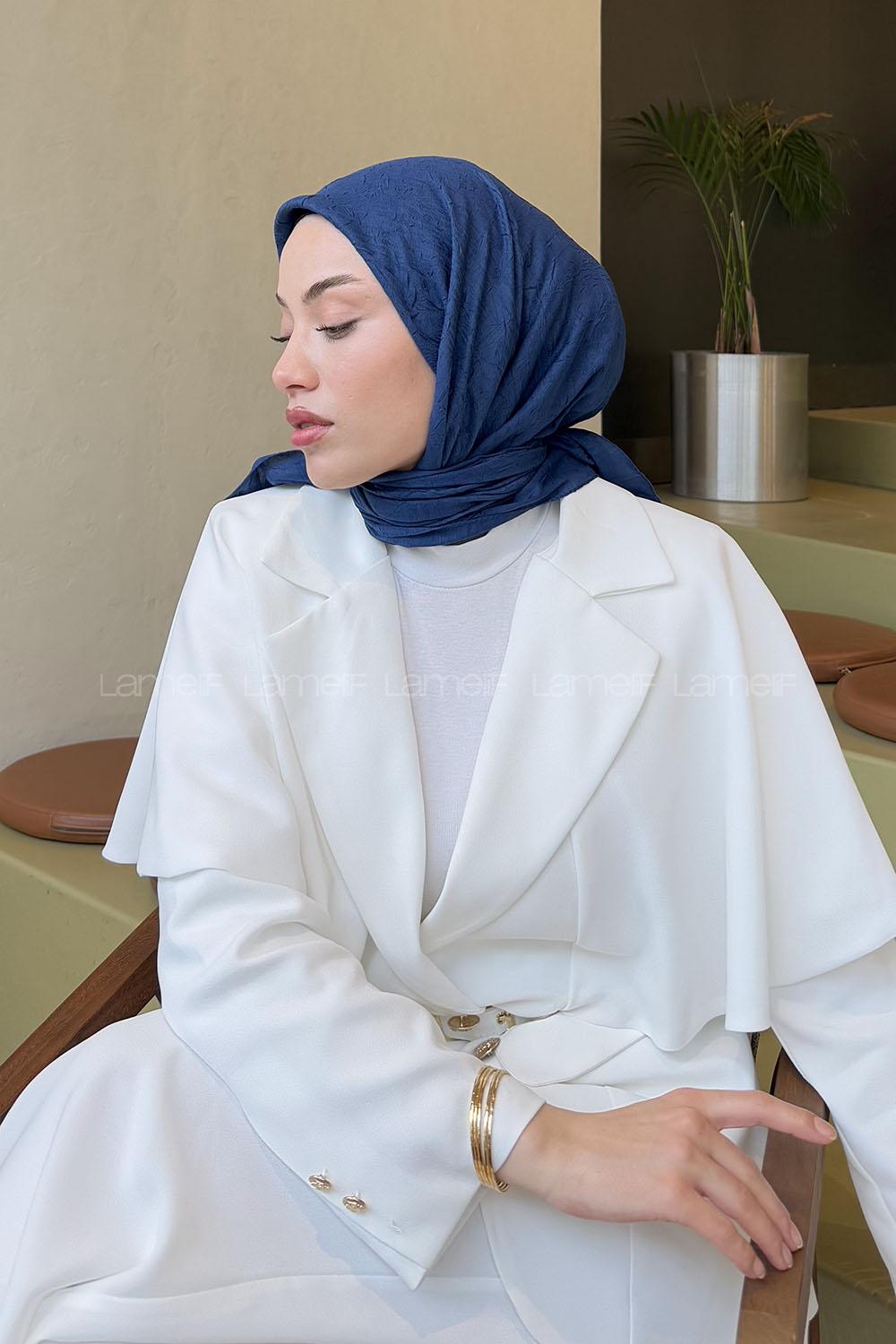 Lamelif Bambu Eşarp İndigo