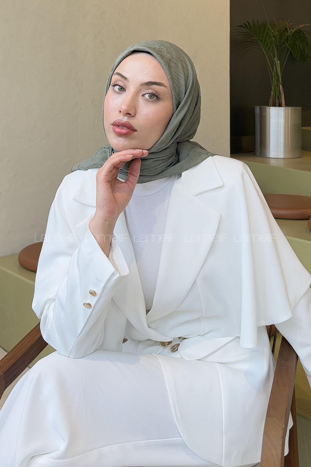 Lamelif Bambu Eşarp Koyu Çağla Yeşili