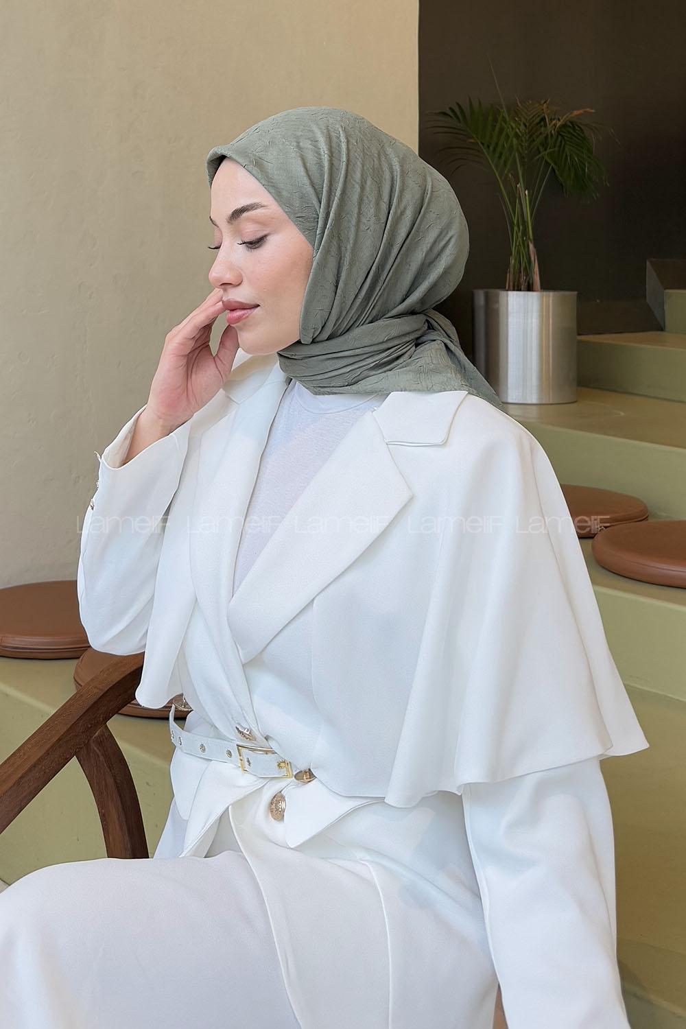 Lamelif Bambu Eşarp Koyu Çağla Yeşili