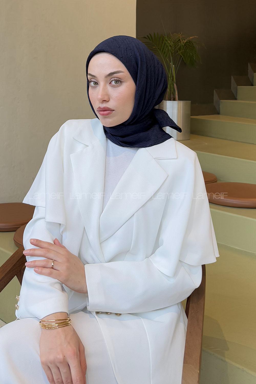 Lamelif Bambu Eşarp Lacivert