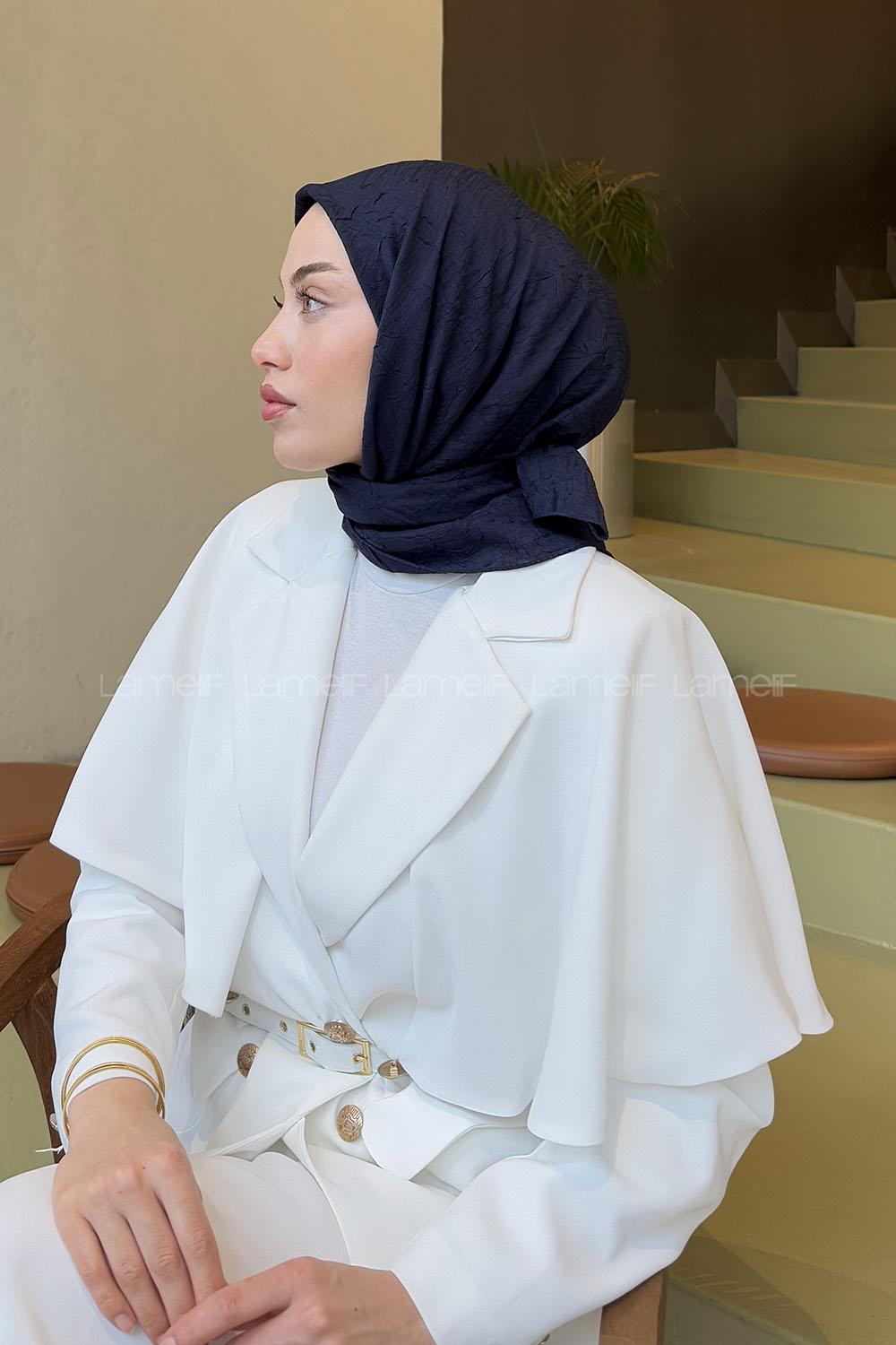 Lamelif Bambu Eşarp Lacivert