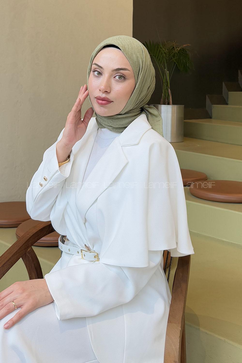 Lamelif Bambu Eşarp Mint  yeşili