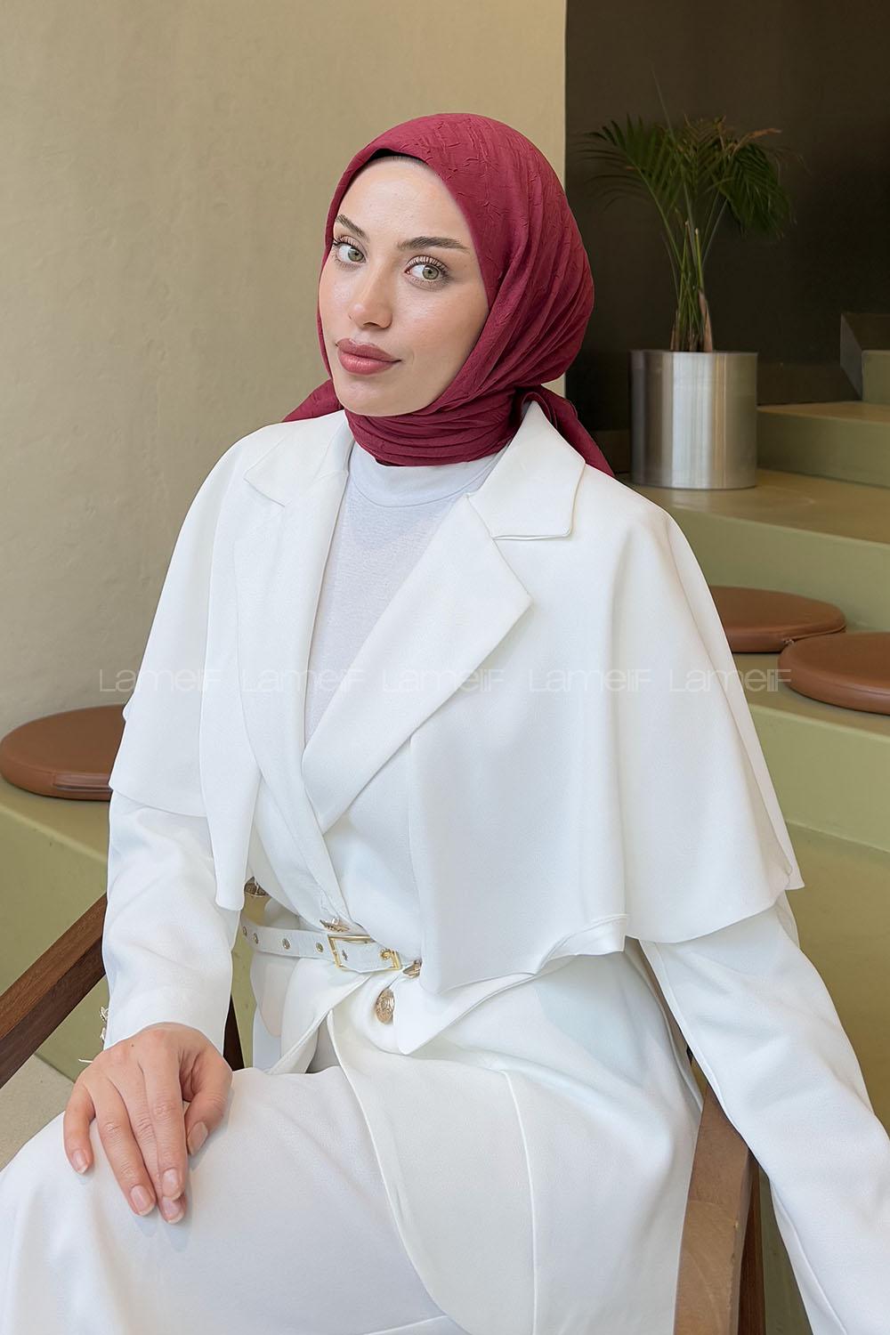 Modalamelif Bambu Eşarp Vişne