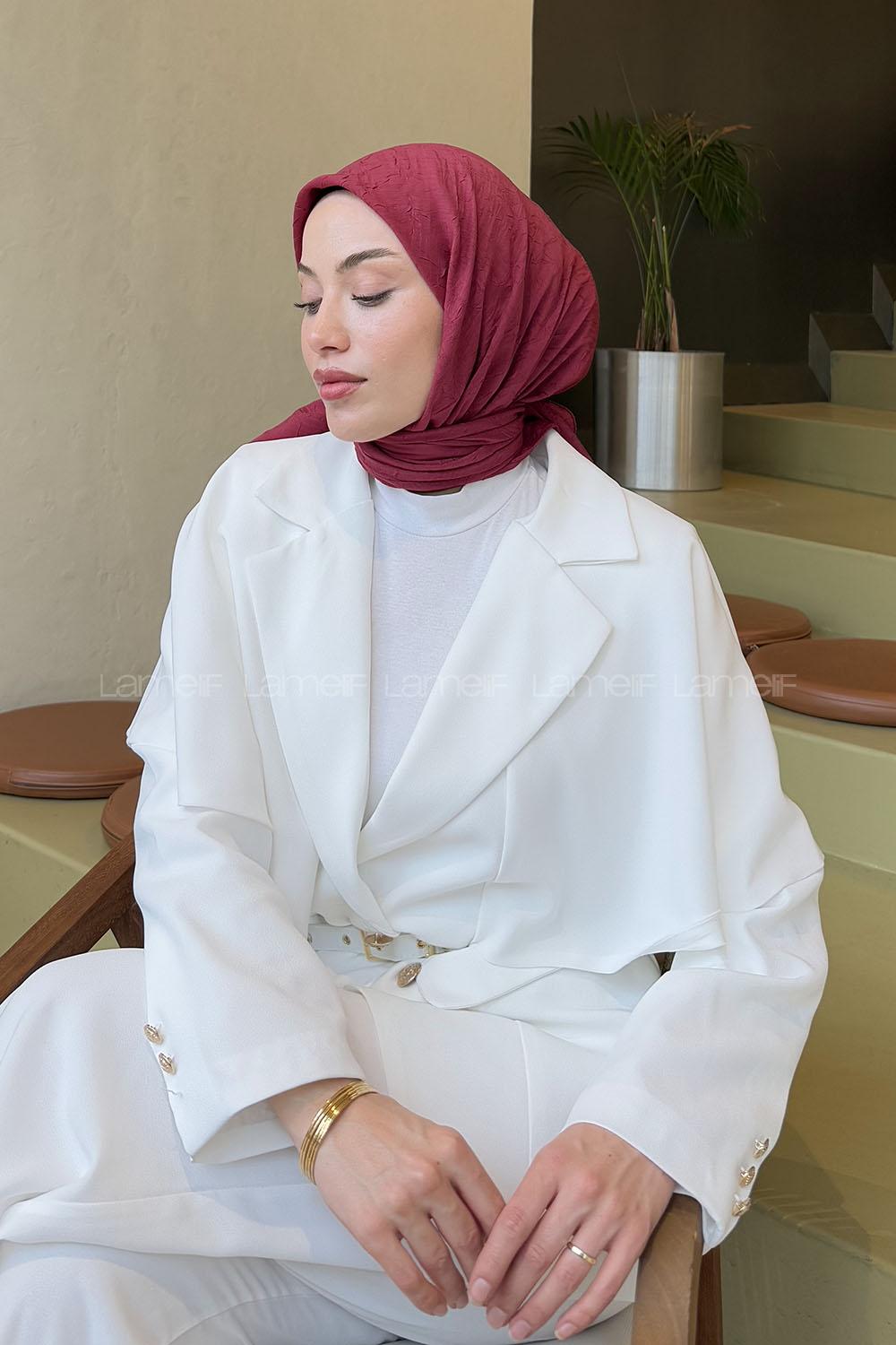 Modalamelif Bambu Eşarp Vişne