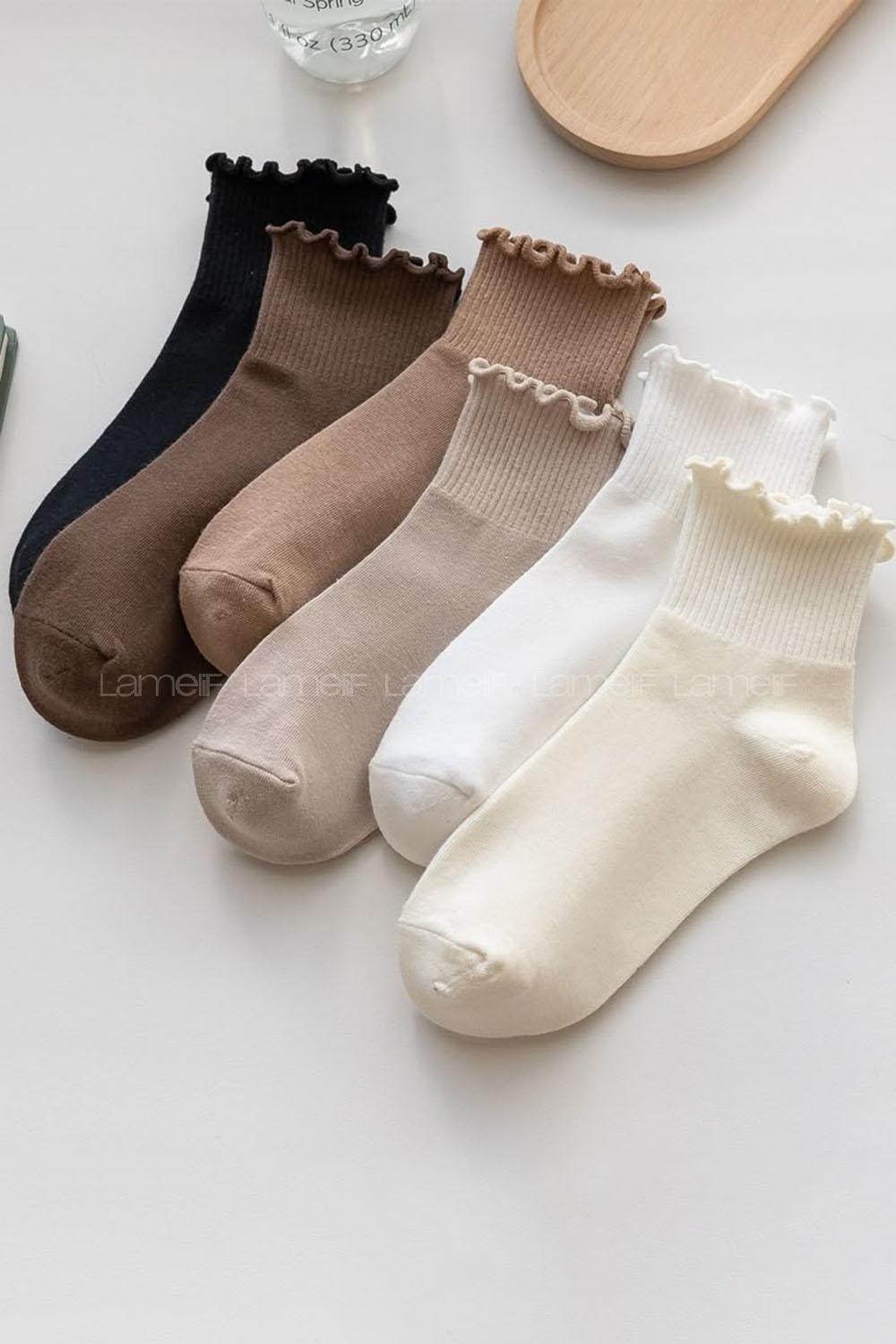 Lamelif 6lı Fırfırlı Yarım Konç Çorap