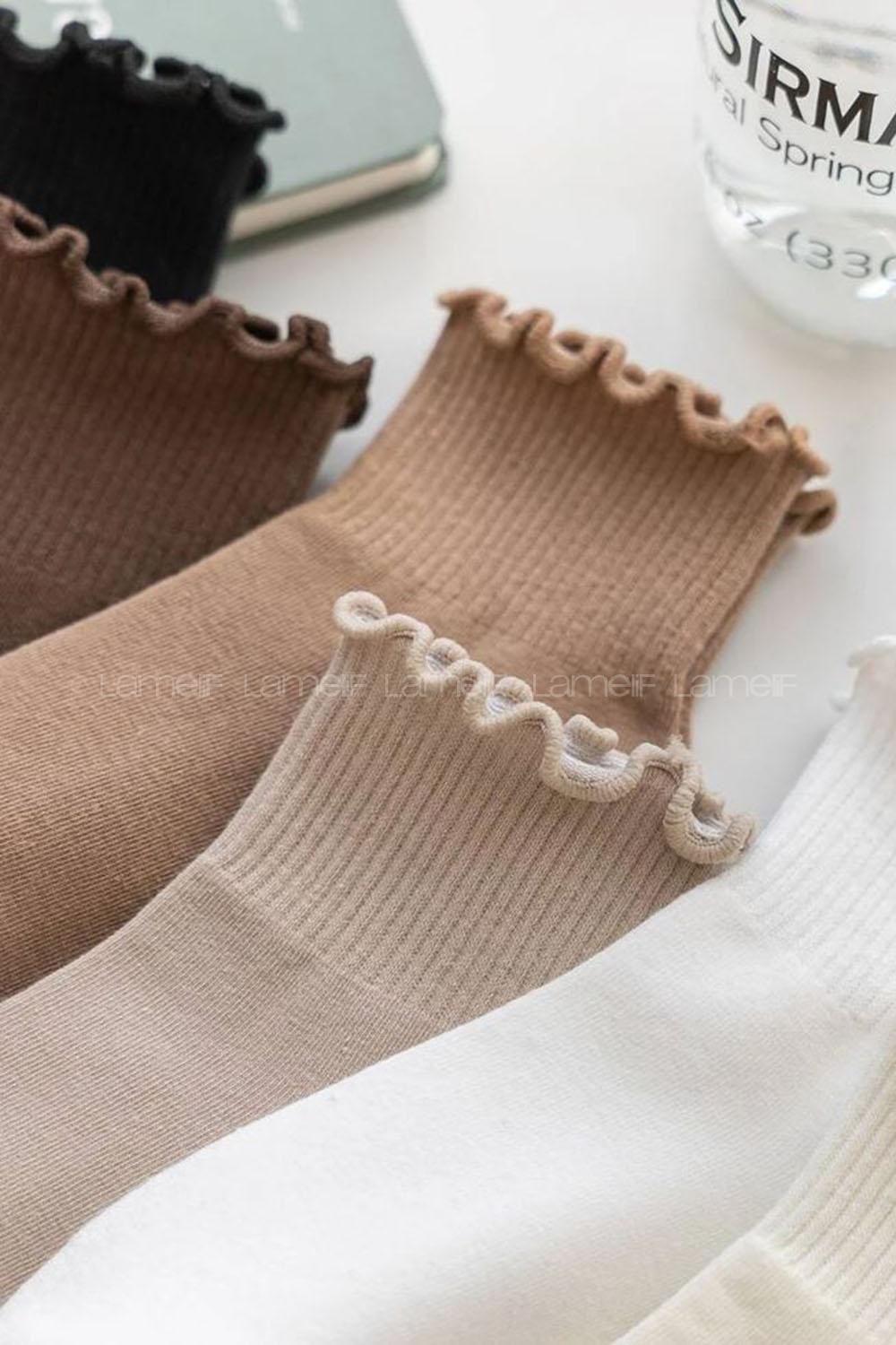 Lamelif 6lı Fırfırlı Yarım Konç Çorap