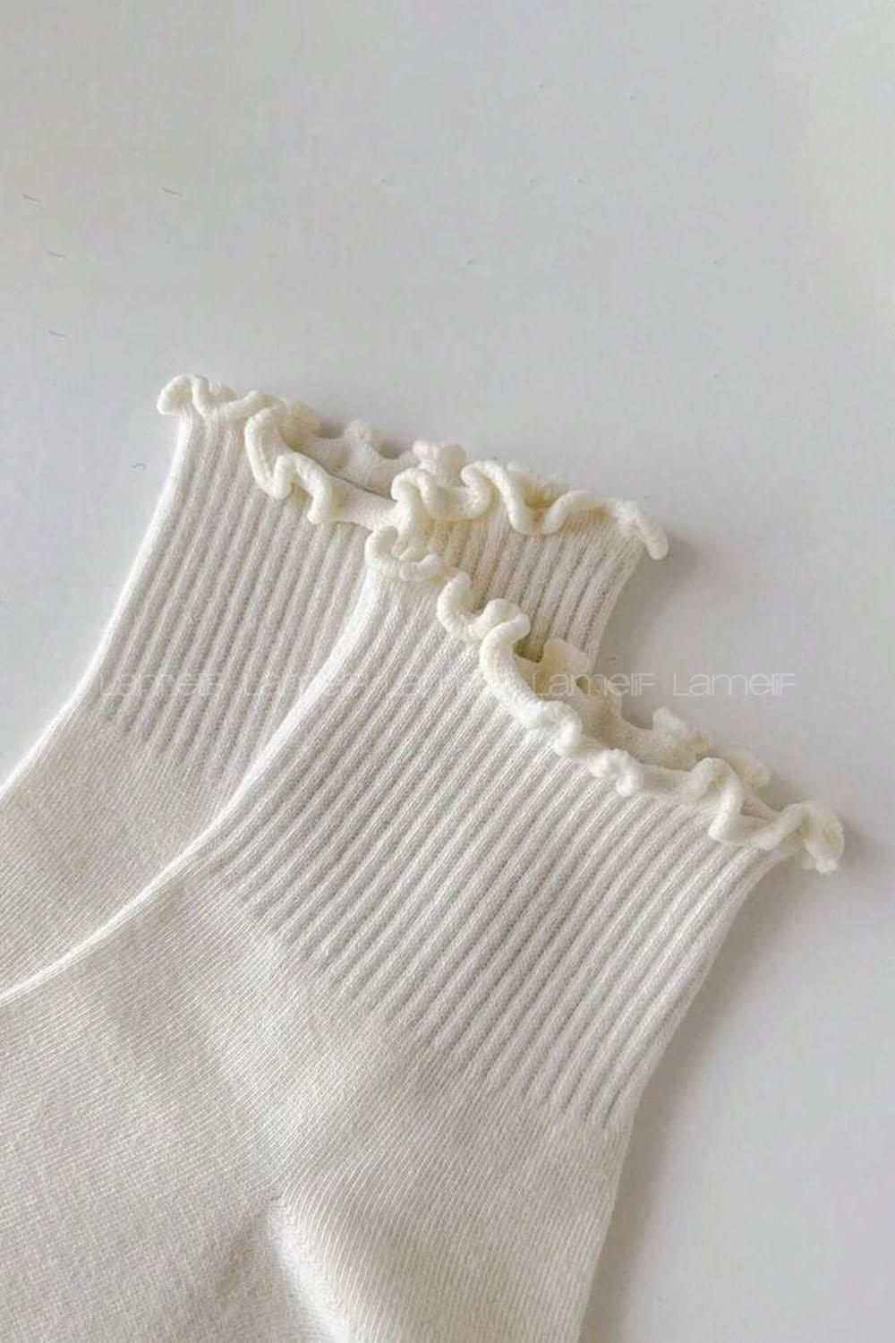 Lamelif 6lı Fırfırlı Yarım Konç Çorap