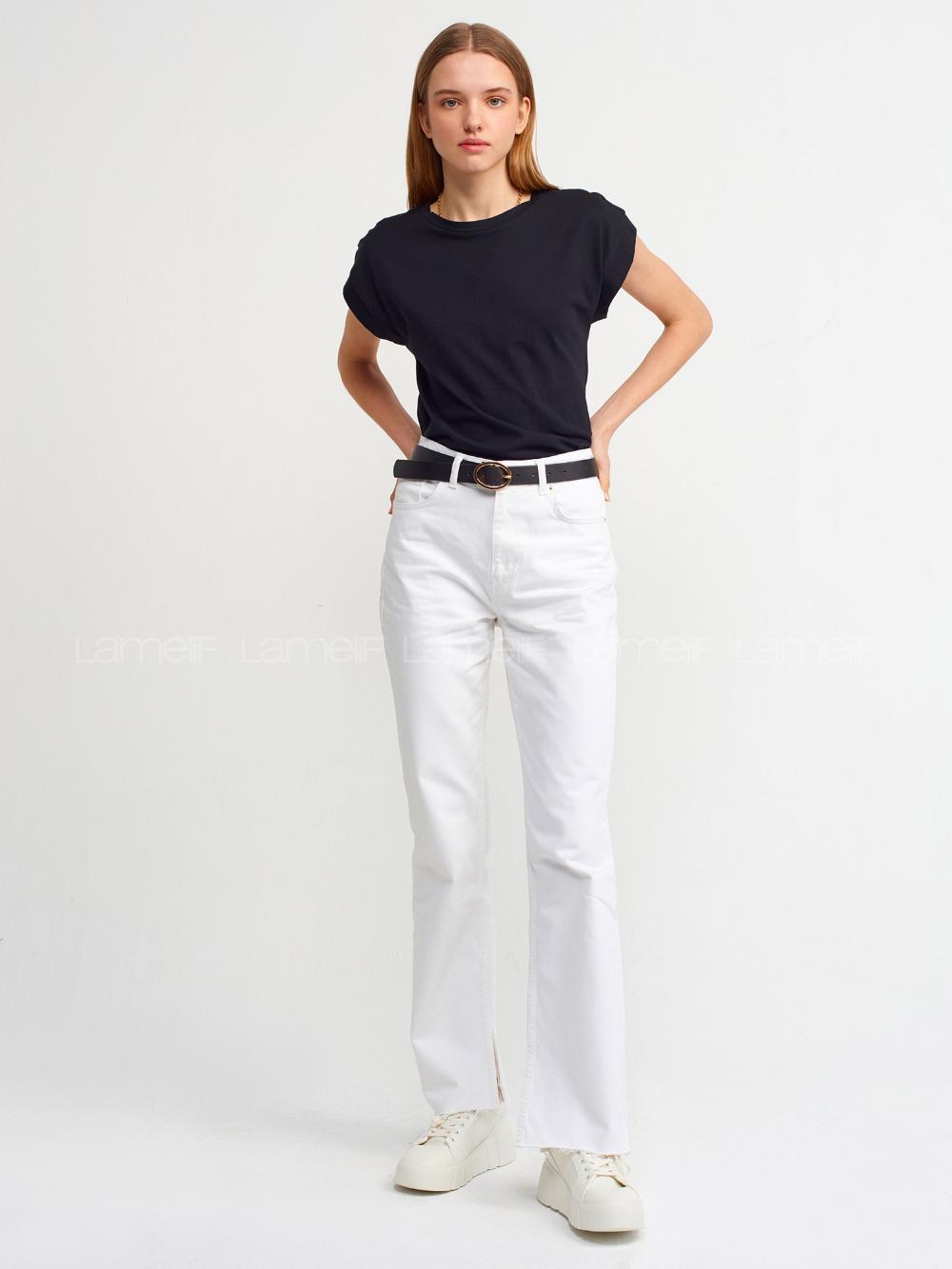 Lamelif DİLVİN 3504 Bisiklet Yaka Penye T-Shirt Siyah