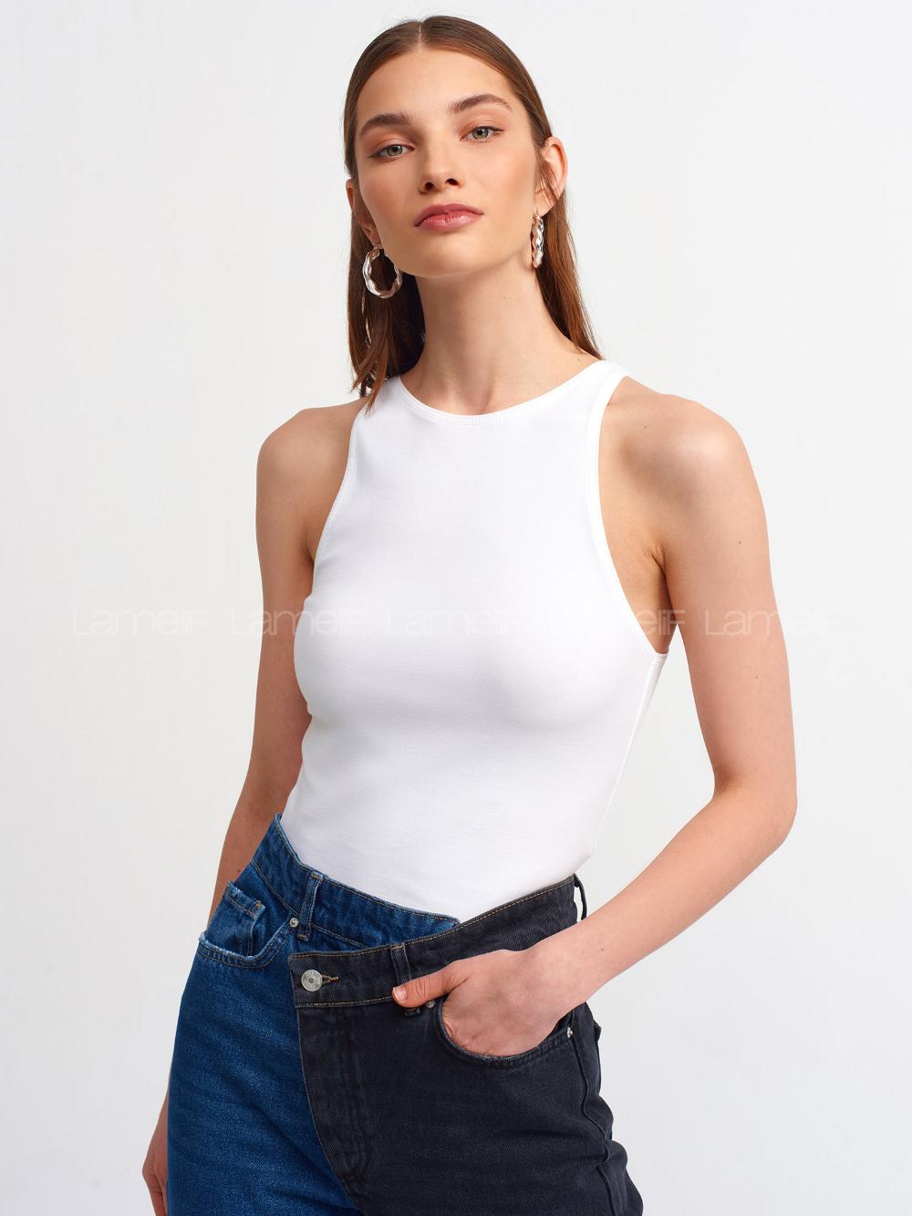 White Crew Neck Short Arm Cotton Fabric Unprinted T-shirt