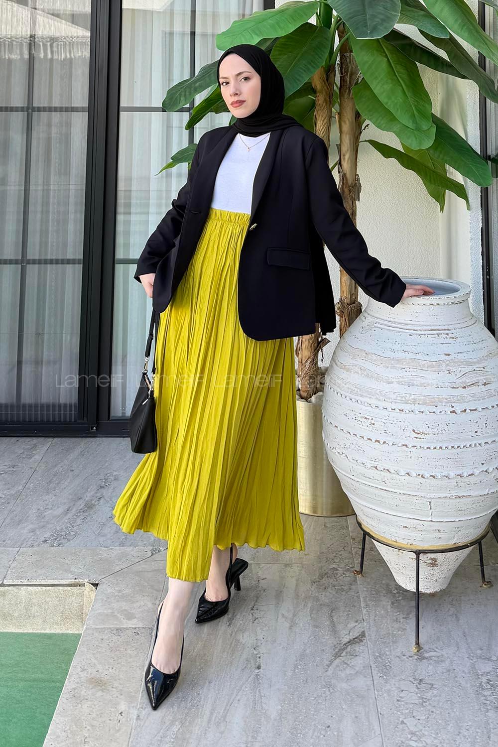 Lamelif Düğme Detaylı Blazer Ceket Siyah