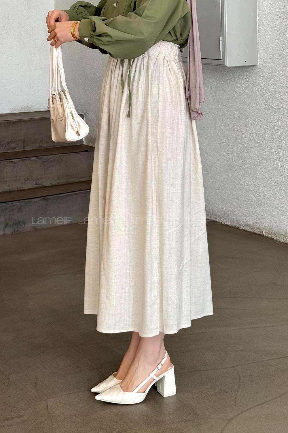 Lamelif Keten Etek Bej