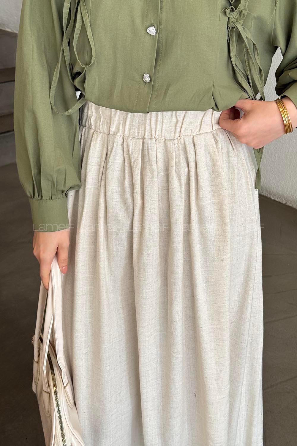 Lamelif Keten Etek Bej